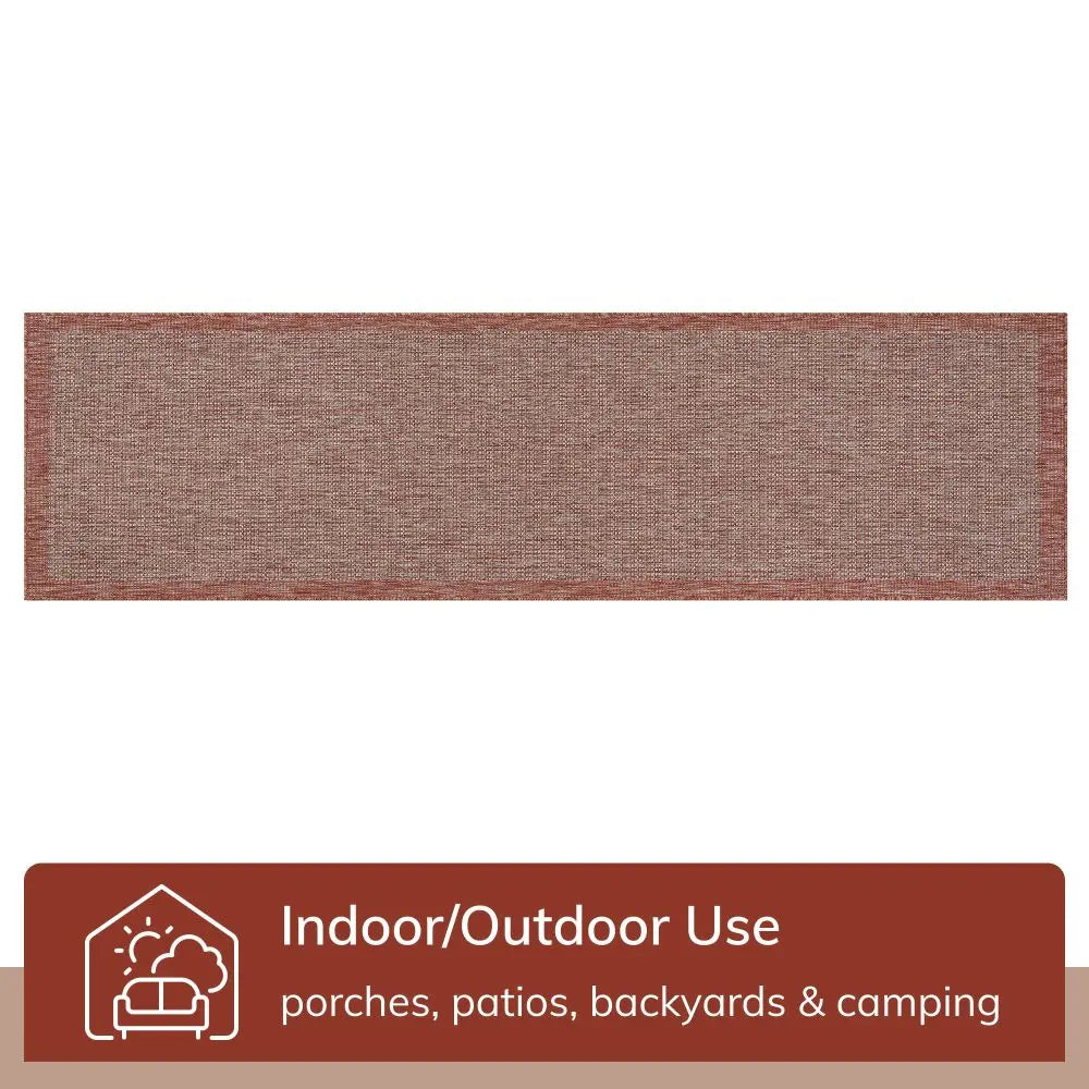 Odin Solid & Striped Border Indoor Outdoor Coral Flatweave Rug、mySite、gigharbornorthrealestate