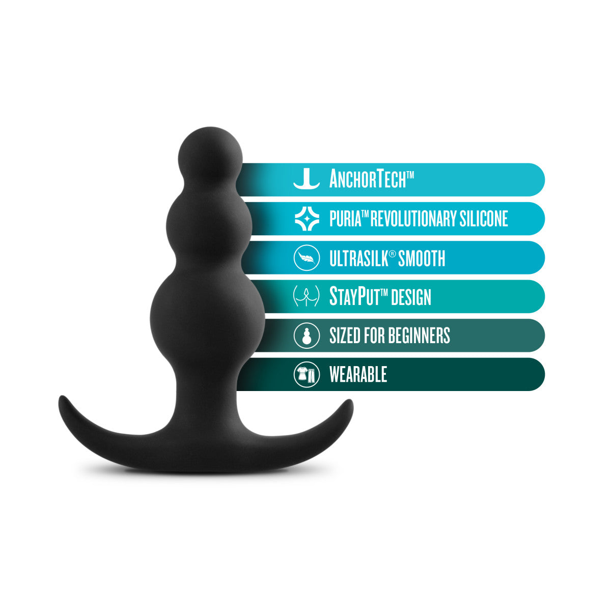 Anal Adventures Platinum By Blush® | Black 3-Inch Anal Beads、mySite、bottomscart