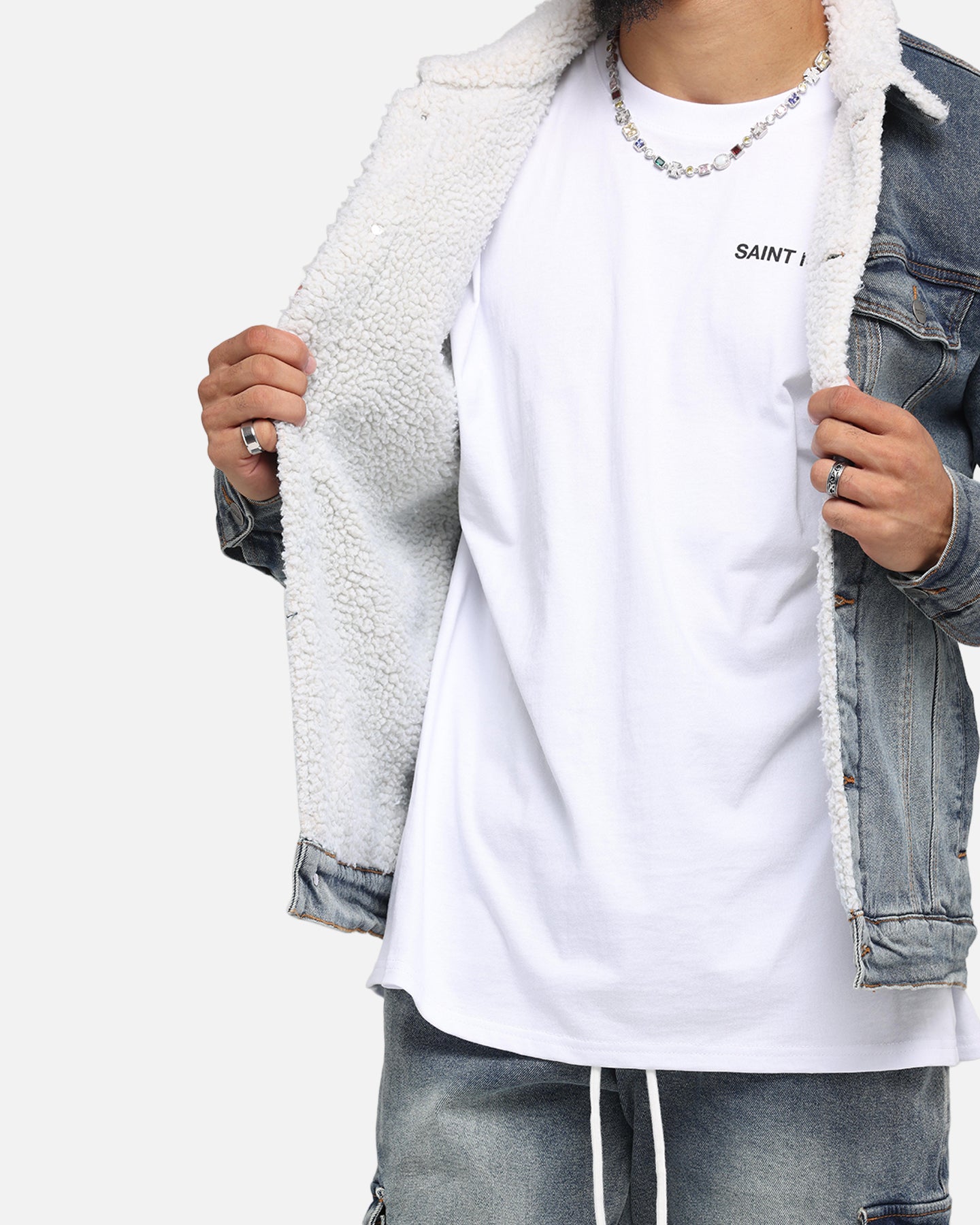 Saint Morta Sherpa Denim Jacket Dirty Denim、mySite、zt4zffjzw