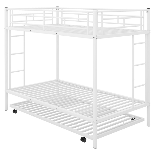 Twin over Twin Bunk Bed with Trundle, Black(OLD SKU:MF192387AAB)、、casual