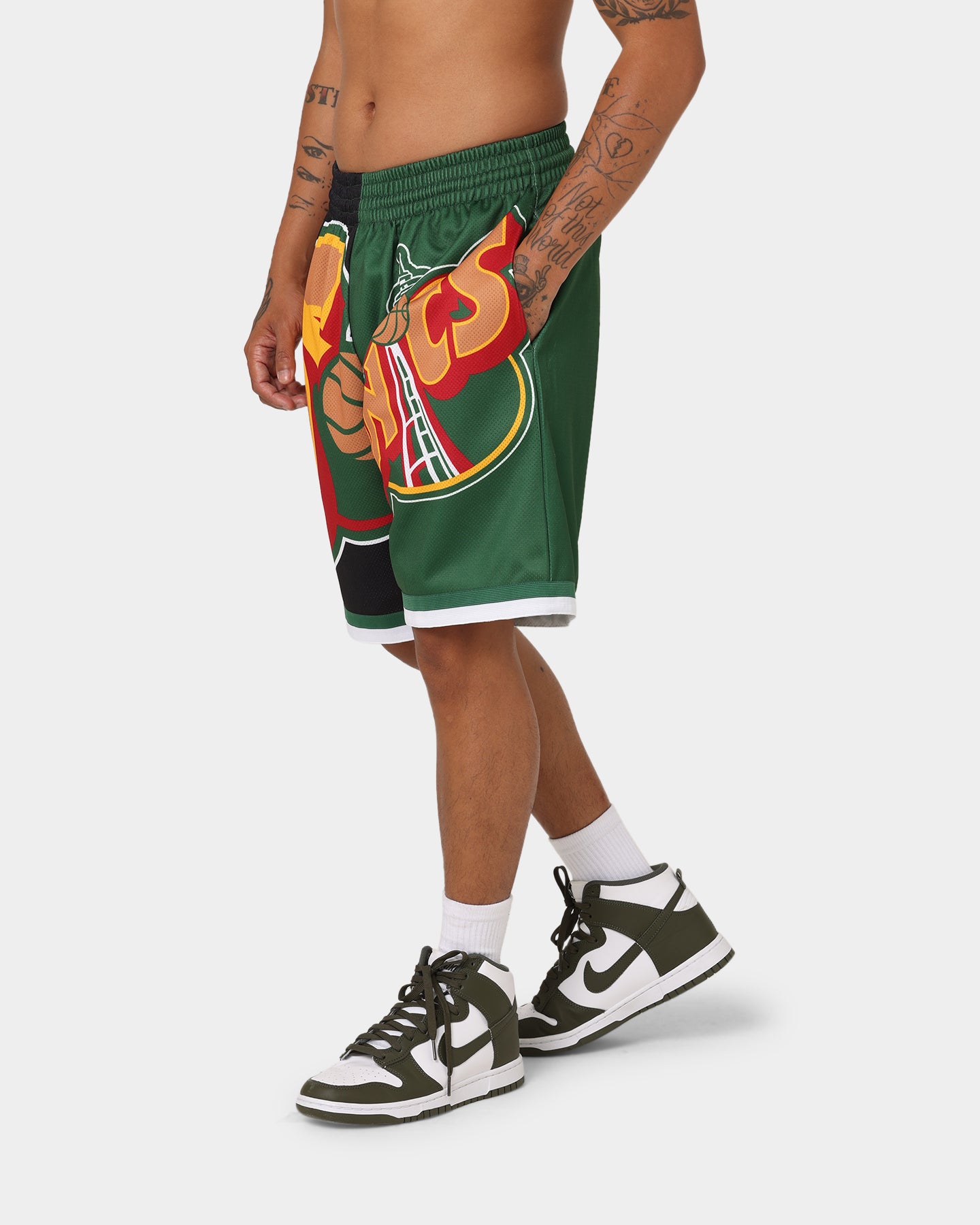 Mitchell & Ness Seattle Supersonics Big Face Shorts 5.0 Black、mySite、zt4zffjzw