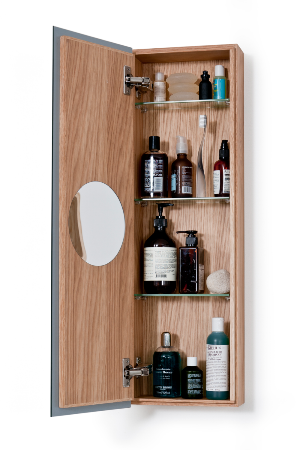 Oak Vertical Bathroom Cabinet with Mirror | Wireworks 800 Zone、mySite、neckold
