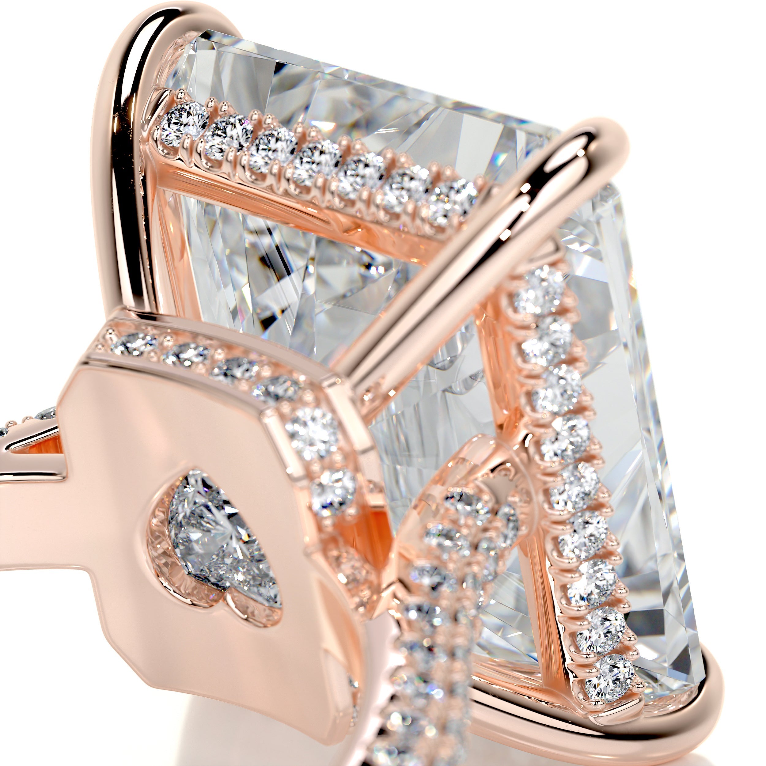 Cher Moissanite & Diamond Ring -14K Rose Gold (RTS)、mySite、hinf8tx79