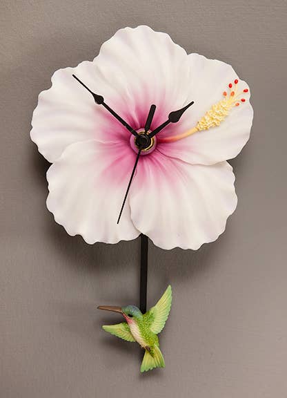 Hummingbird & Hibiscus Pendulum Wall Clock、mySite、g9winljtr
