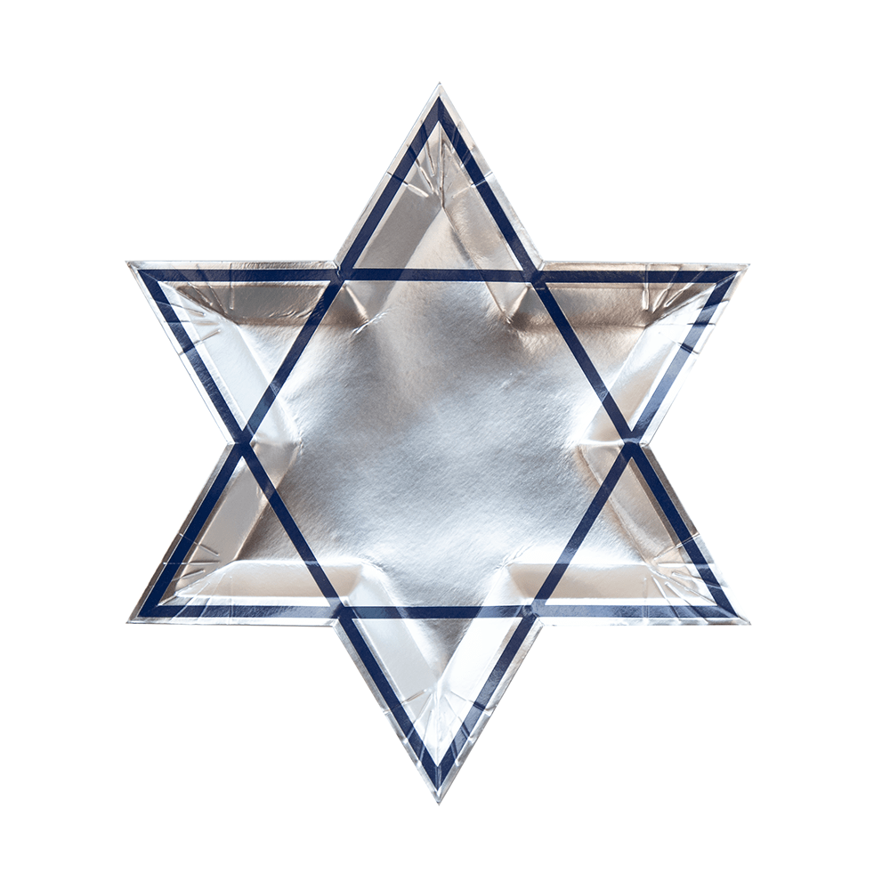 Silver Star of David Disposable Plates - Set of 8、mySite、topwebapps