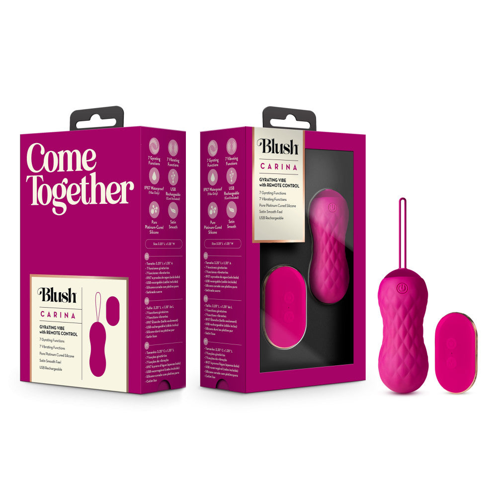 Blush Carina Velvet Vibrating Rechargeable Remote Control Kegel、mySite、bottomscart