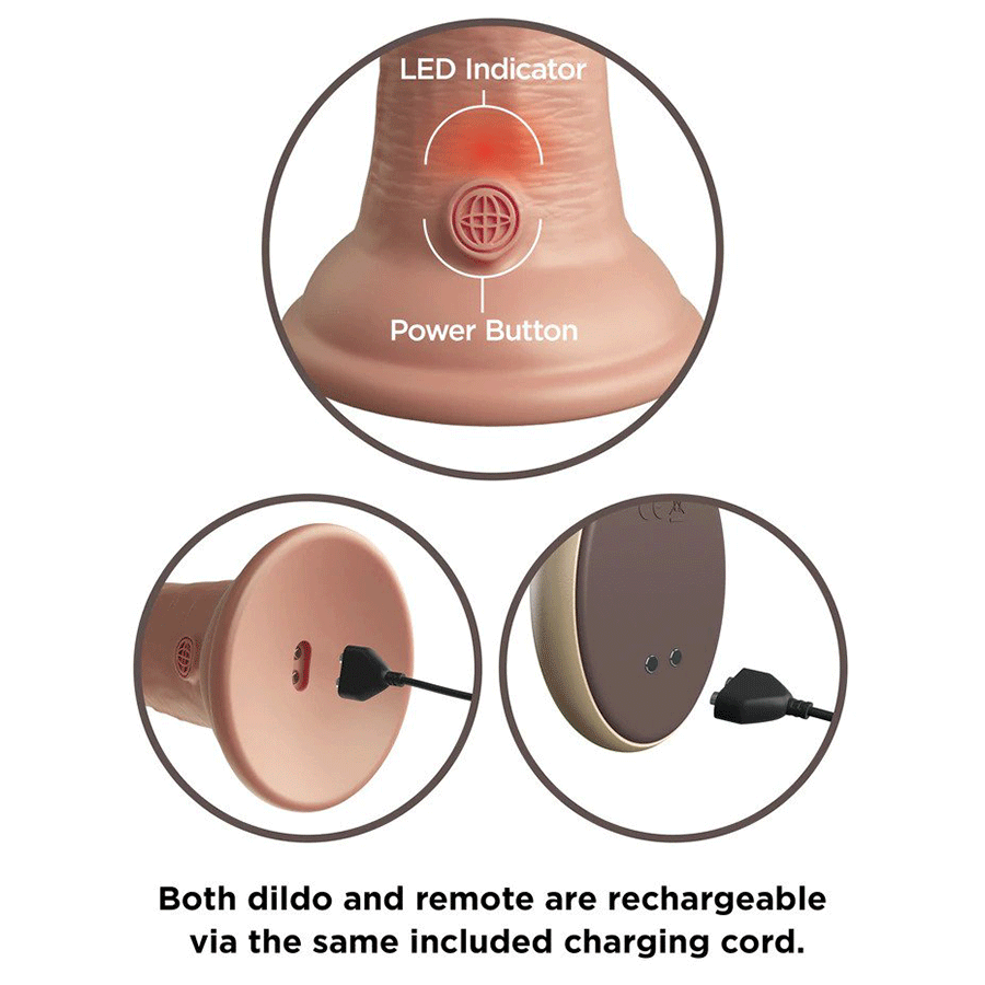 King Cock Elite 9 Inch Dual Density Vibrating Silicone Dildo with Remote、mySite、bottomscart