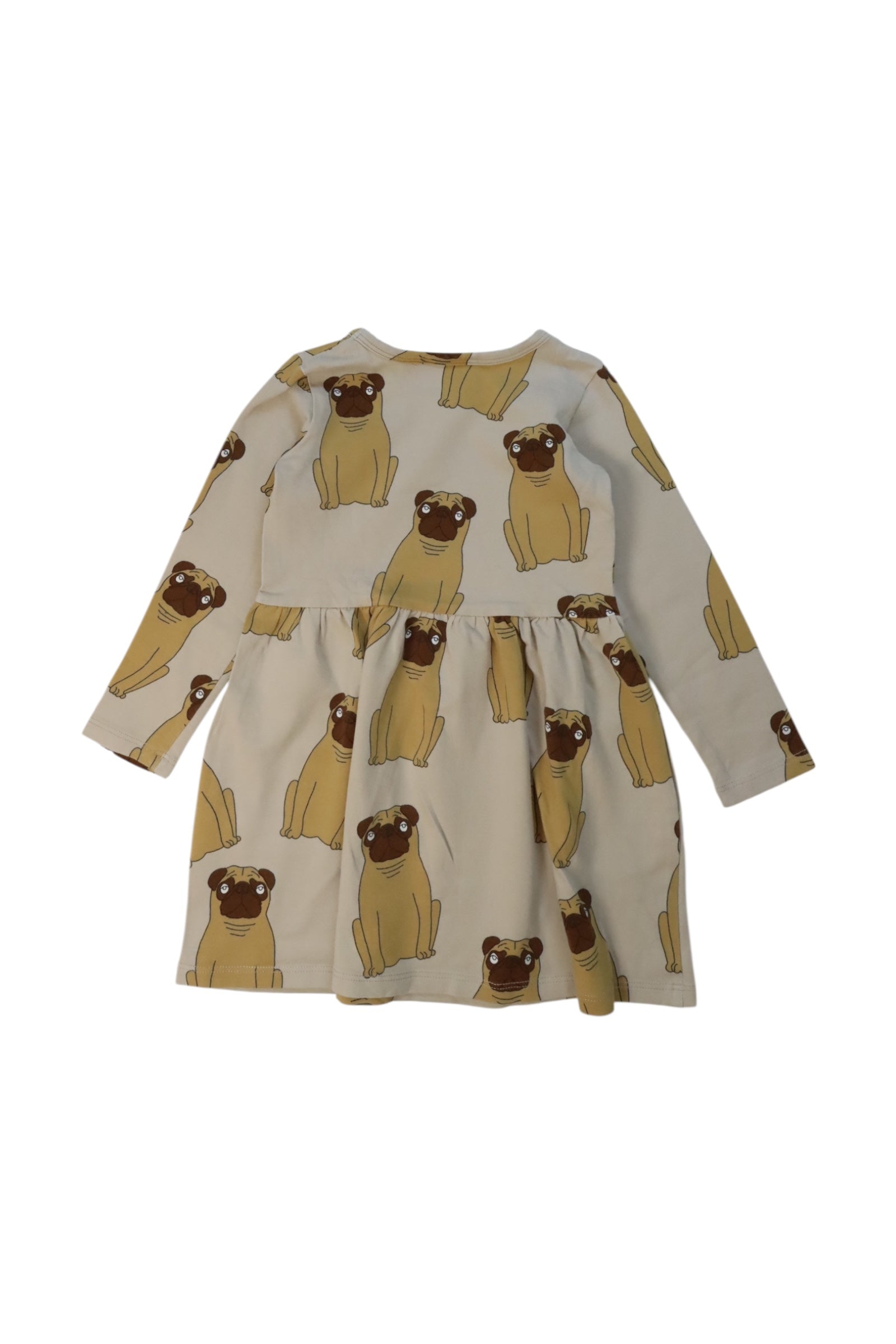 Mini Rodini Pug Print Long Sleeve Dress 2-3T、mySite、g9winljtr