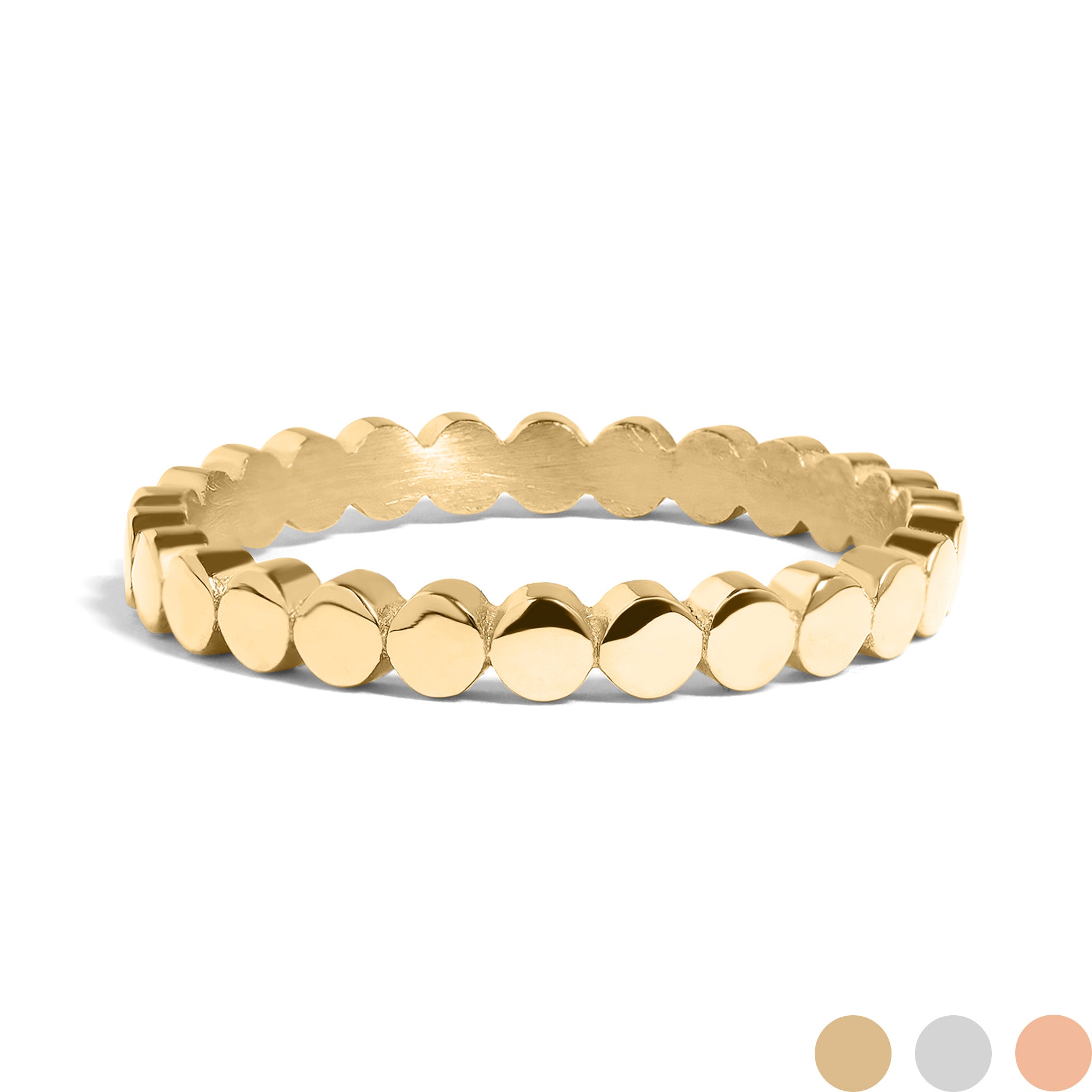 18K Gold PVD Stainless Steel Flat Circle Stacking Ring / CSR0009、mySite、dreamappss