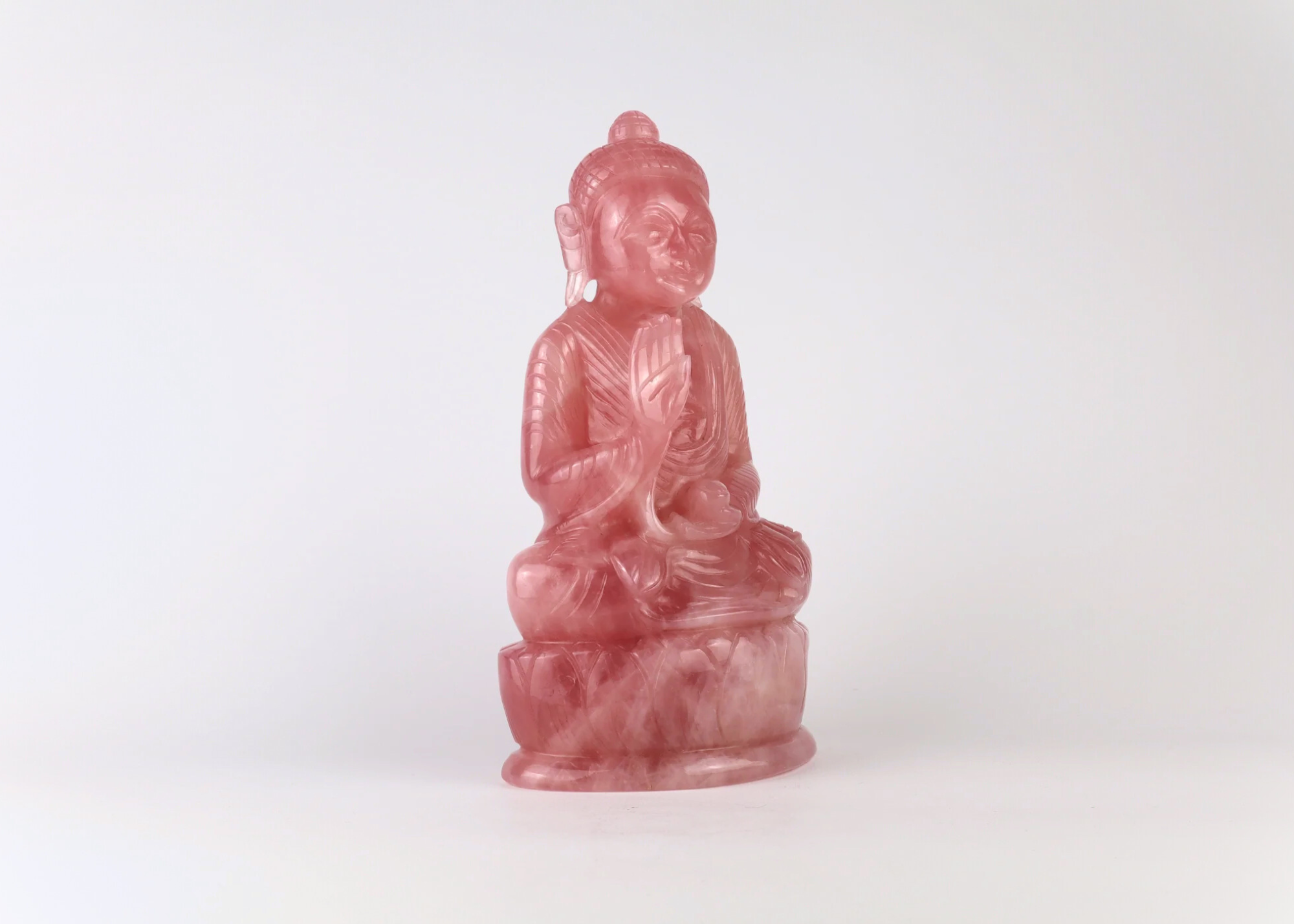 Sitting Buddha - Rose Quartz (24cm)、mySite、topwebapps