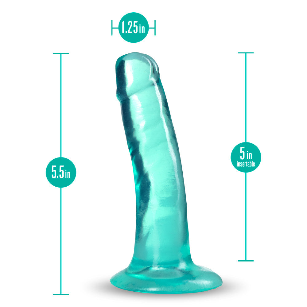 B Yours Plus By Blush® | Hard N’ Happy Realistic G-Spot Teal 5.5-Inch Long Dildo With Suction Cup Base、mySite、bottomscart