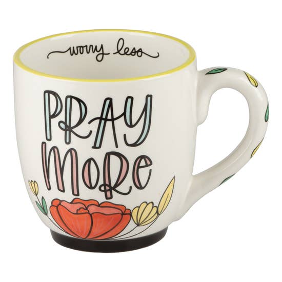 Pray More Worry Less Christian Themed Artist Created Coffee Mugs、mySite、g9winljtr
