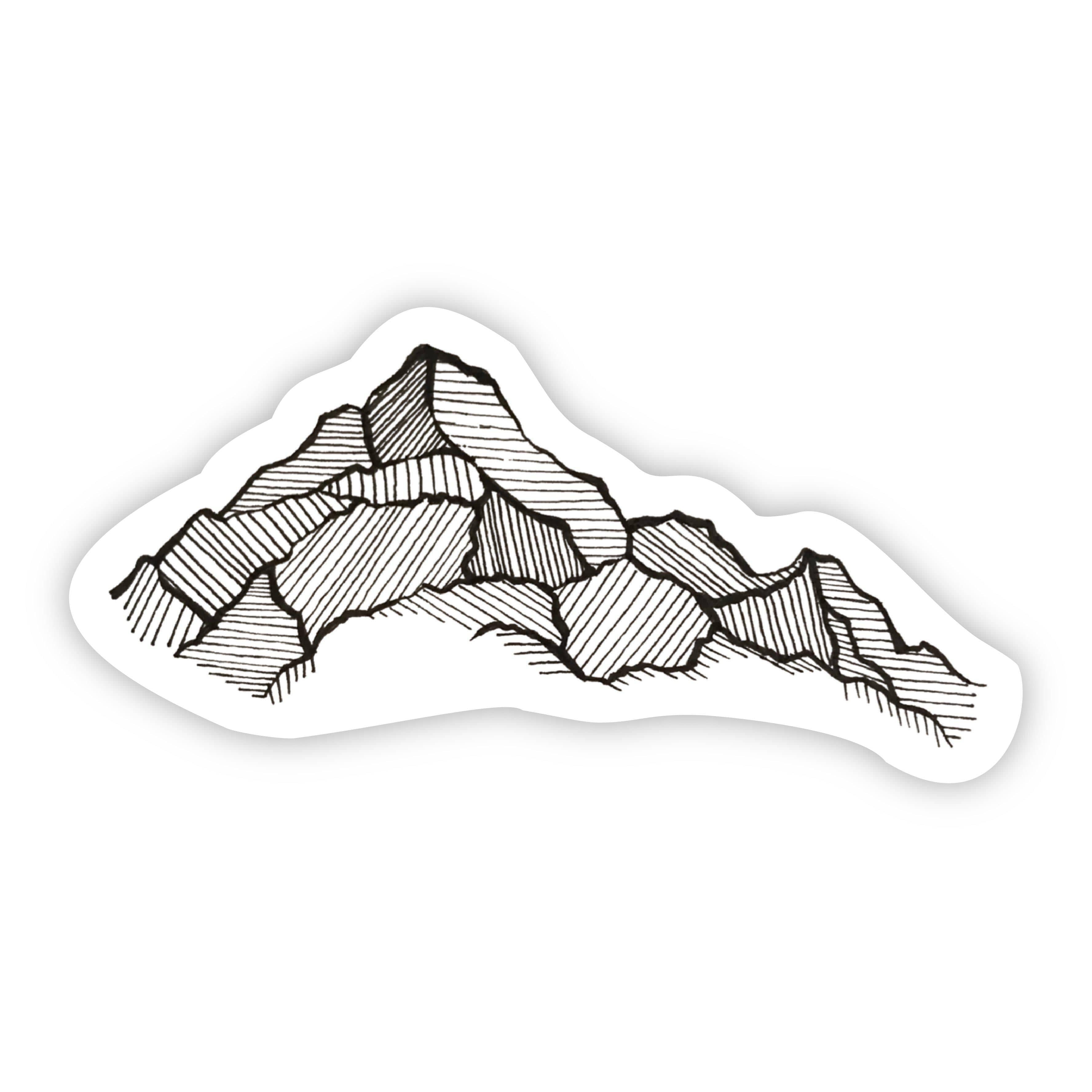  Abstract Mountains Nature Sticker (Black and White)、mySite、elrpsem3k