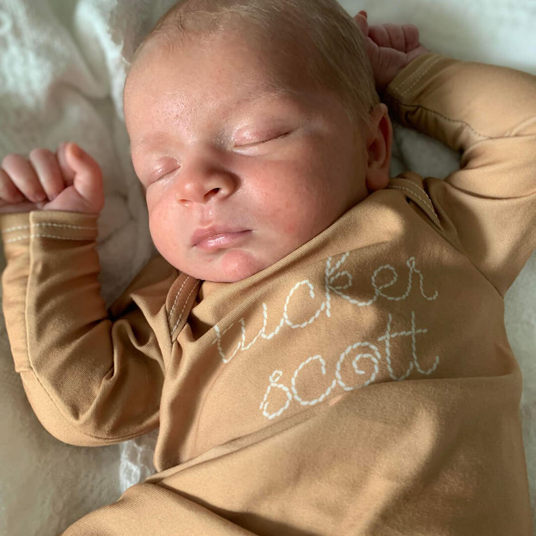  Personalized Stitched Newborn Baby Knot Gown | Warm Neutrals、mySite、layawaytickets