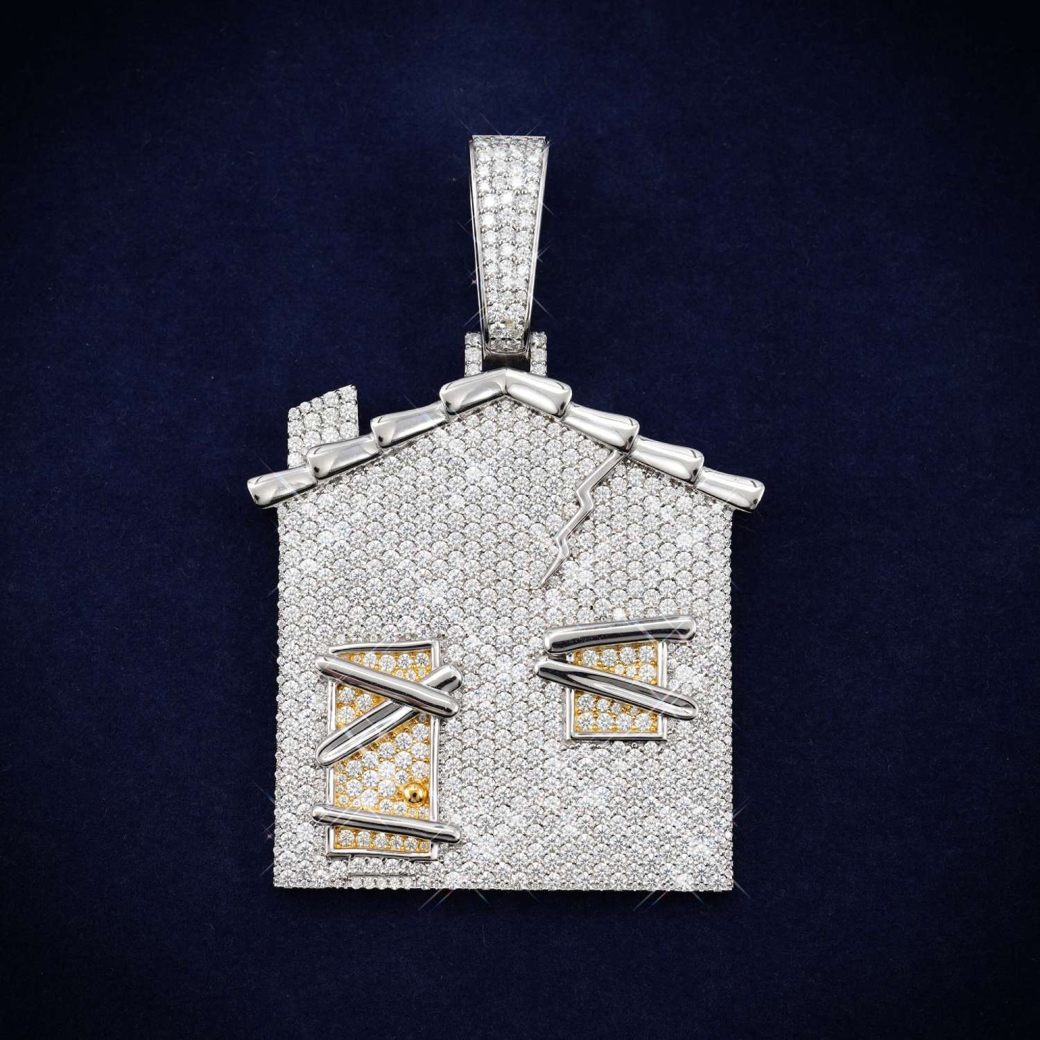 BROKEN HOME Custom Moissanite Logo Pendant 14K Gold、mySite、hinf8tx79