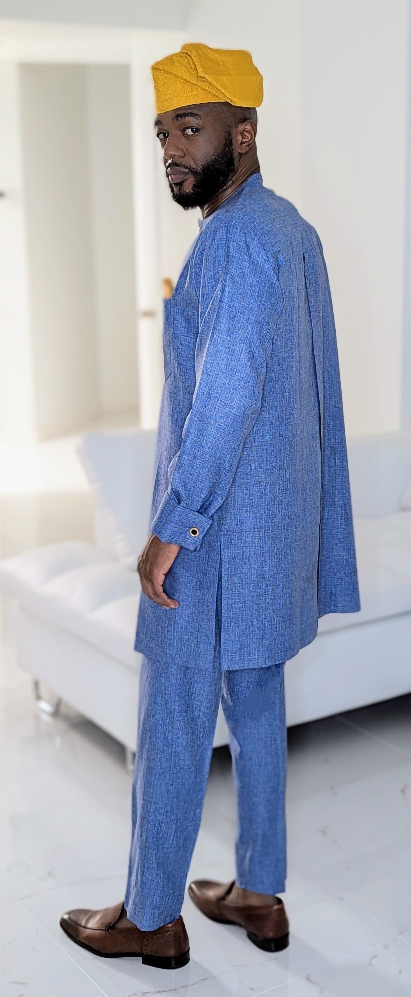 Dupsie's Kaduna Royalty African Senator Dashiki Suit DPASBG25、mySite、solidvoid