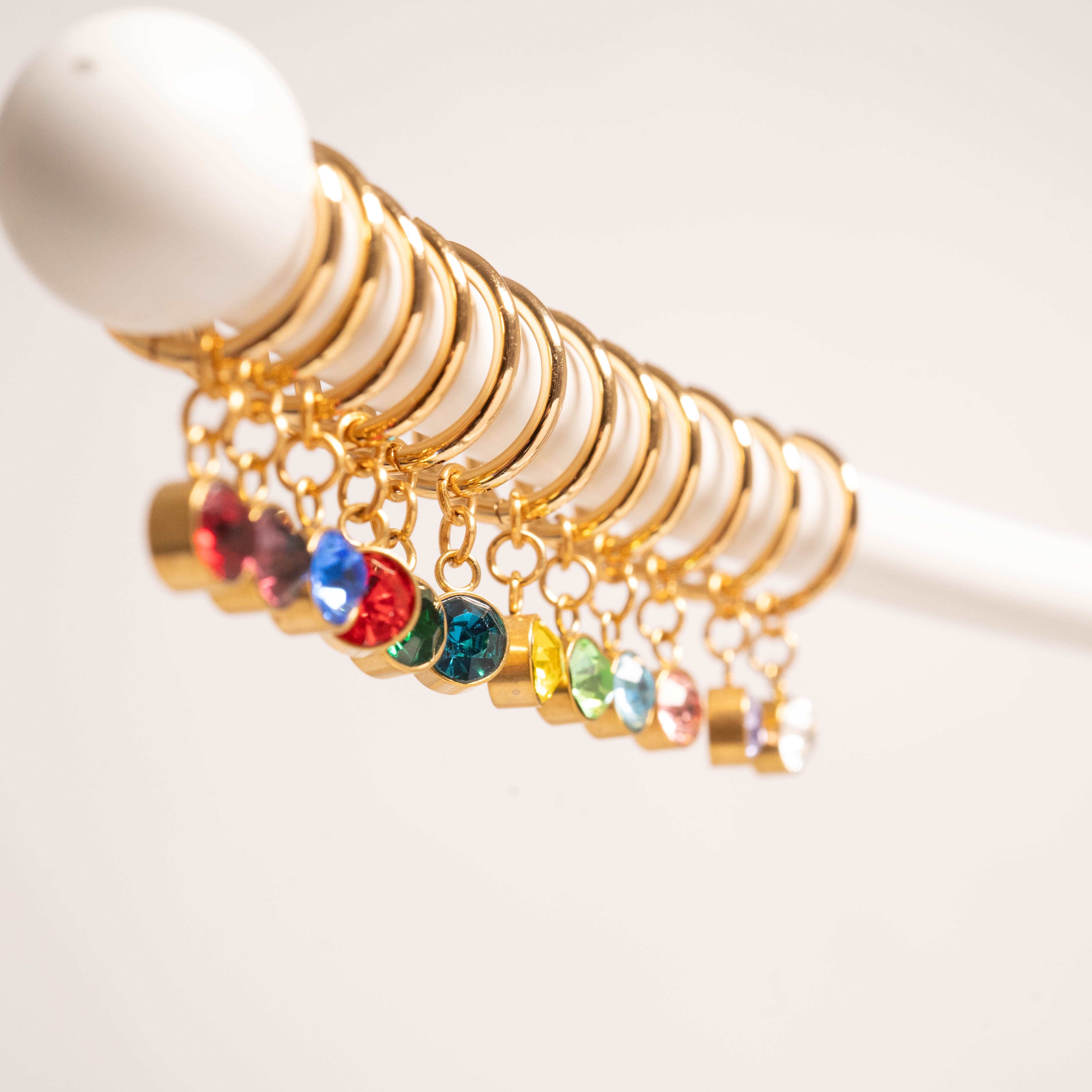 18K Gold PVD Birthstone Huggie Earrings / ERJ0074、mySite、dreamappss