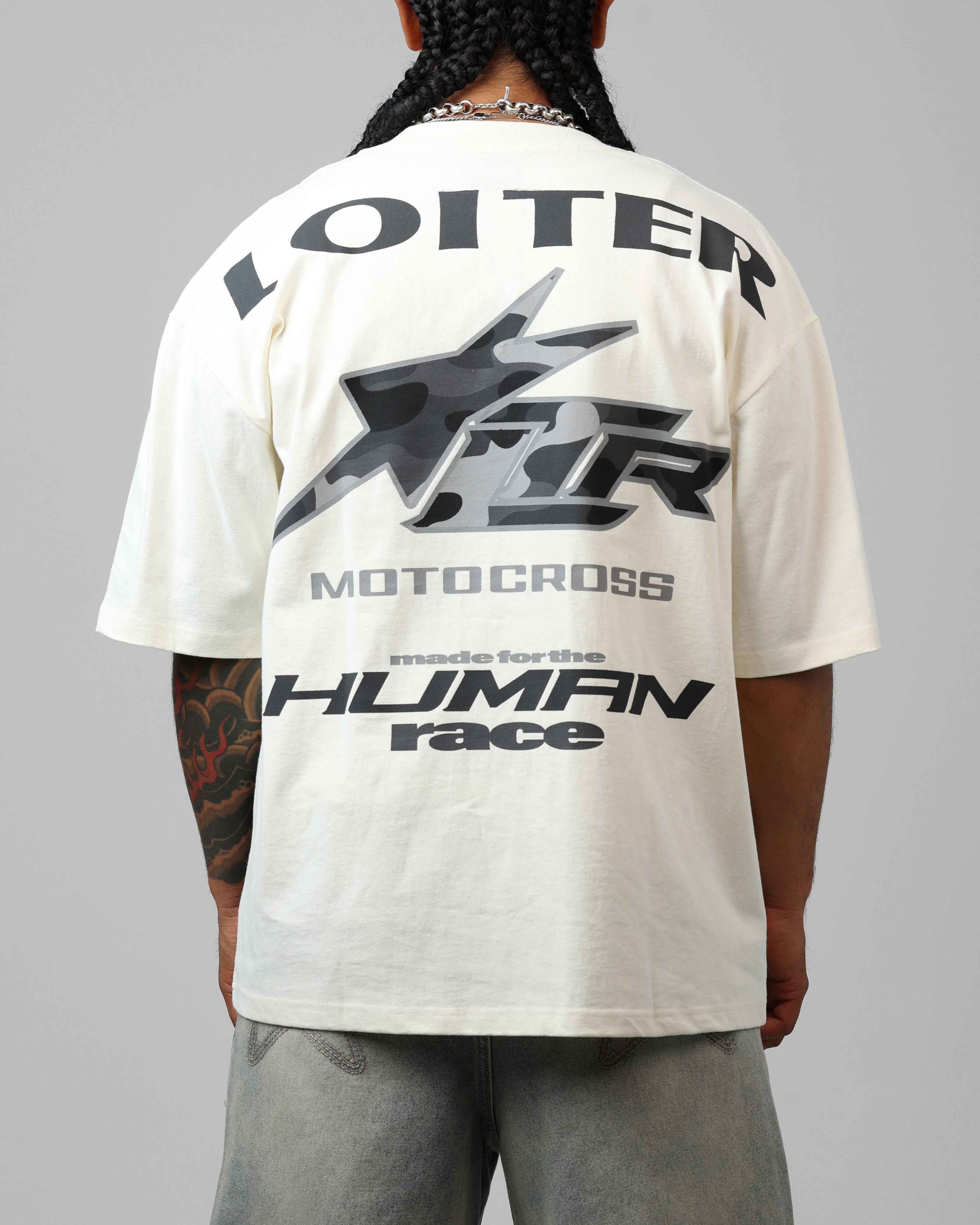 Loiter Motocross Vintage T-Shirt Off White/Grey、mySite、zt4zffjzw