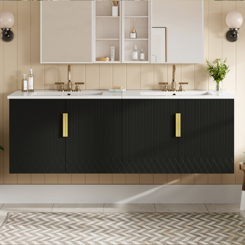 30" Vintage Bathroom Vanity with Ceramic Sink, with 3 Holes Single Ceramic Sink, Bathroom Storage Vanity Cabinet with 2 Soft Closing Doors、、xpatfood