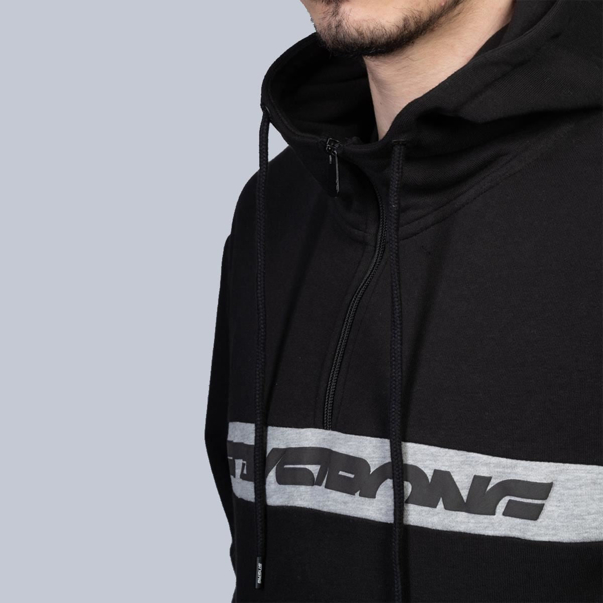  Stay Strong Cut Stripe 1/4 Zip Hoodie - Black/Grey、mySite、merchandisen