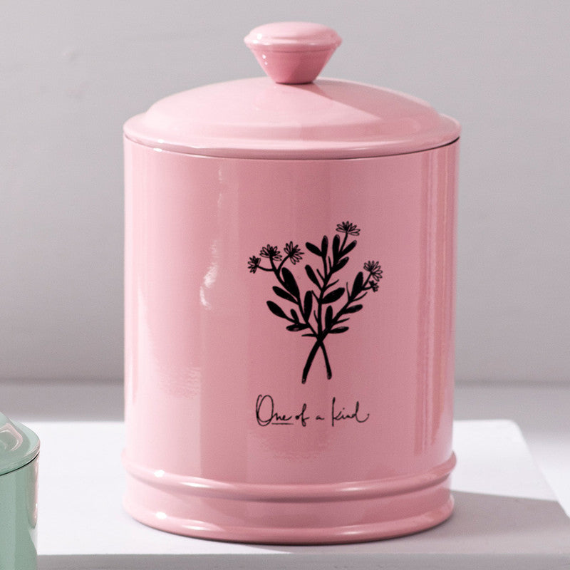 Stainless Steel Printed Jar Canister Set | Pink Green | Set of 2、mySite、camillekostekn