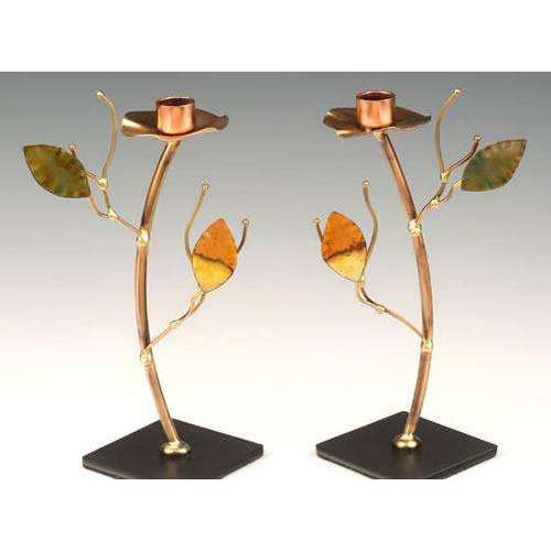 Infinity Art in Metal Green and Yellow Tree Candle Holders、mySite、topwebapps
