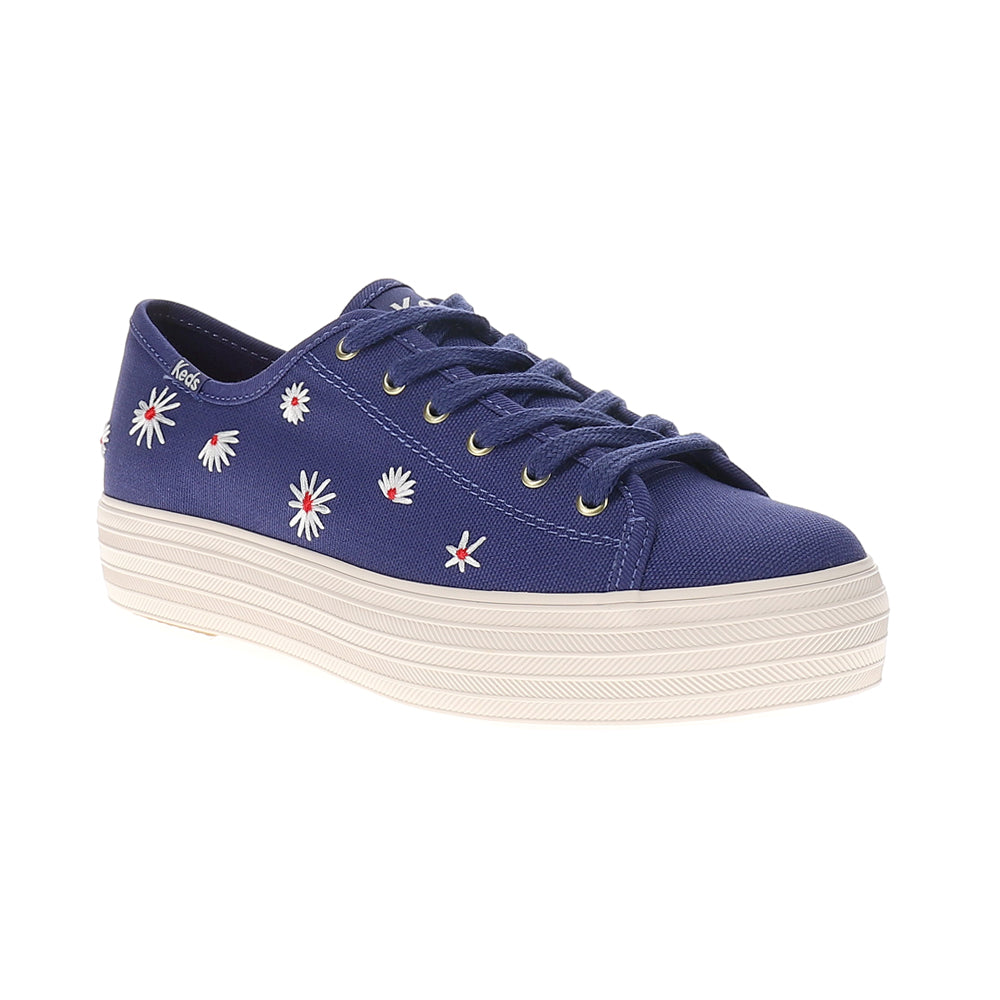 Triple Kick Canvas Daisy Embroidery Lace Up Sneakers、mySite、gtrtttuynbv