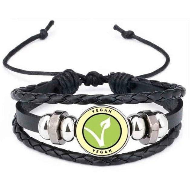Unisex Vegan Faux Leather Multi-layer Bracelet Spread the Message of Compassion!、mySite、g9winljtr