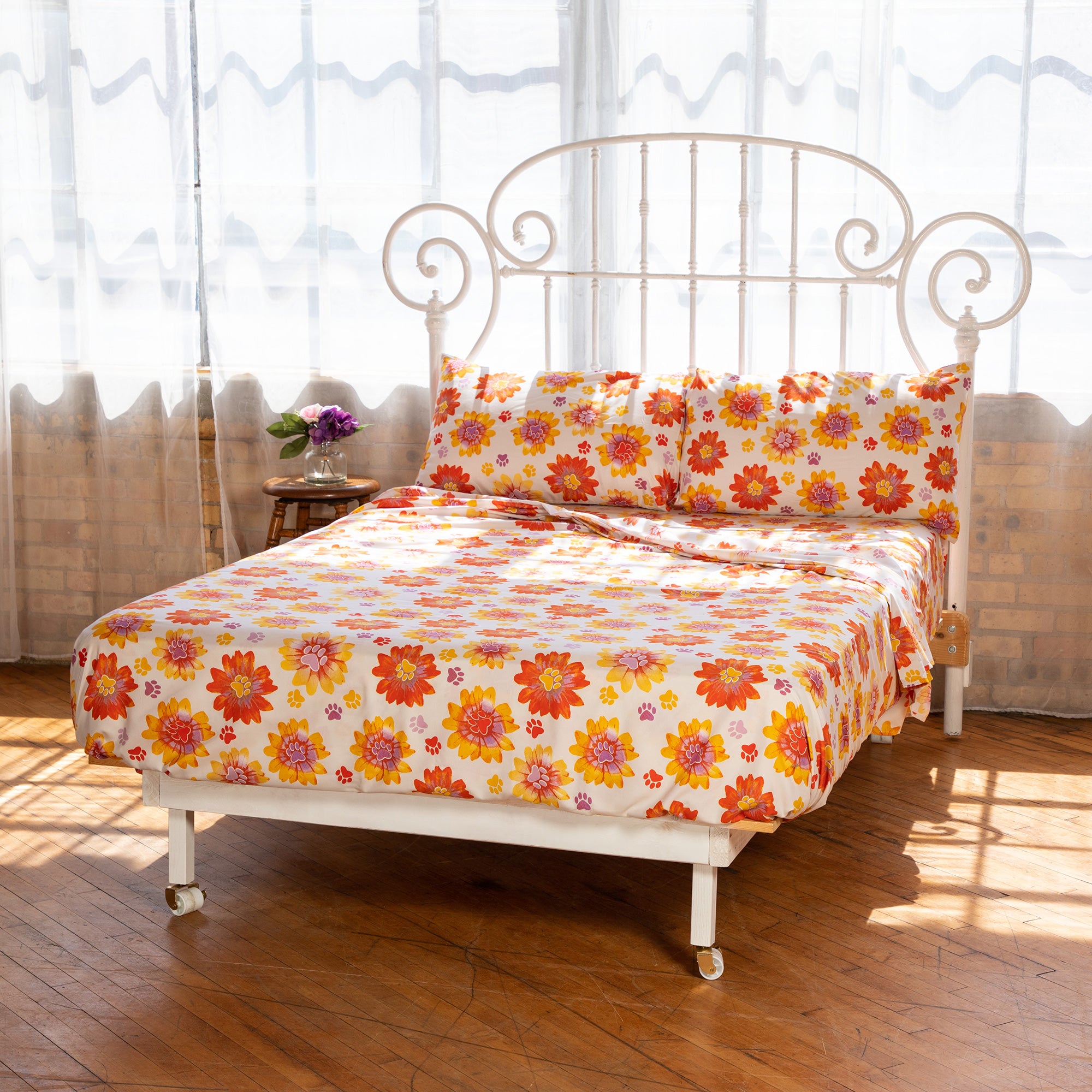 Retro Paws Microfiber Sheet Set、mySite、camillekostekn