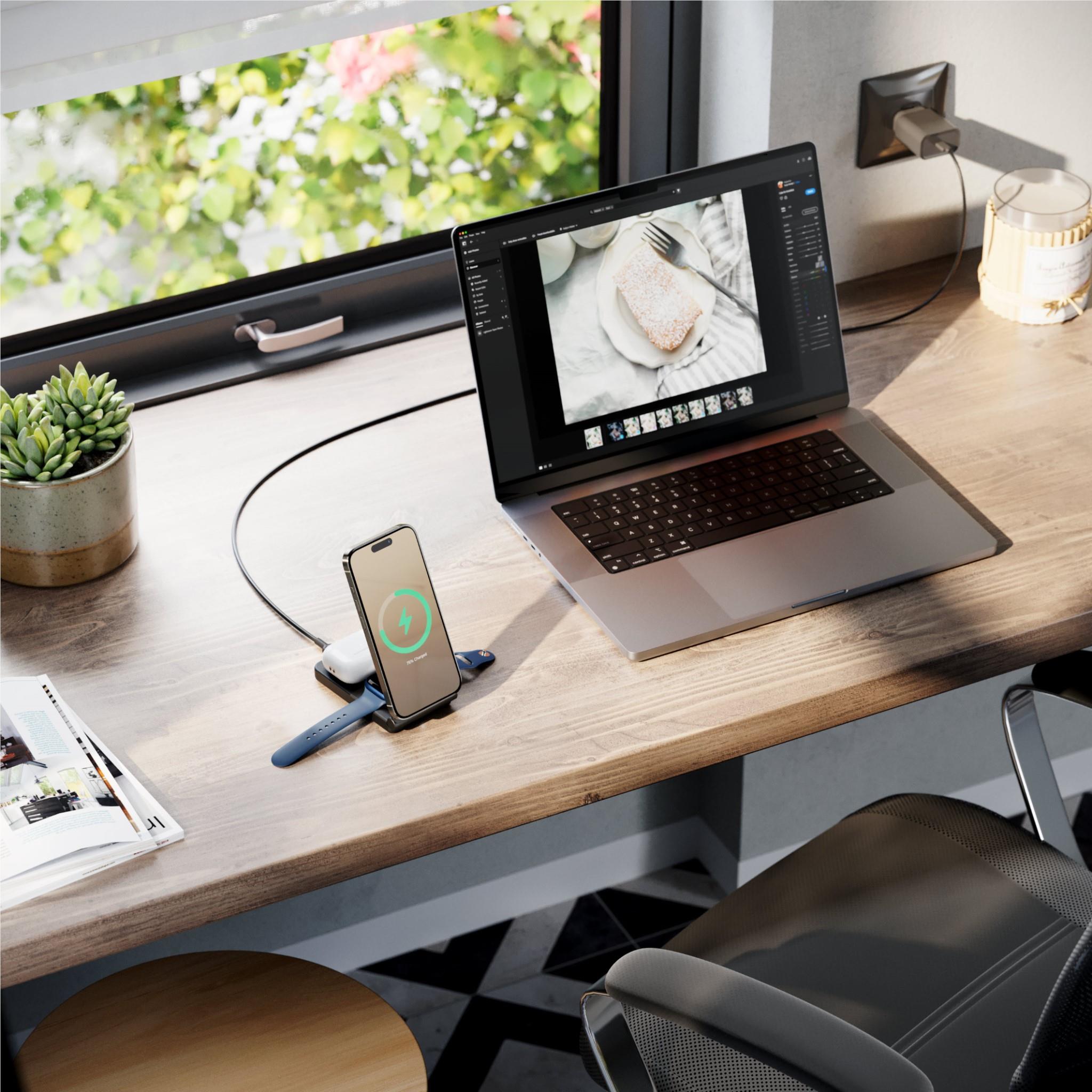 ALOGIC Yoga 3-in-1 Wireless Charging Stand with 30W Charger (Black)、mySite、camillekostekn