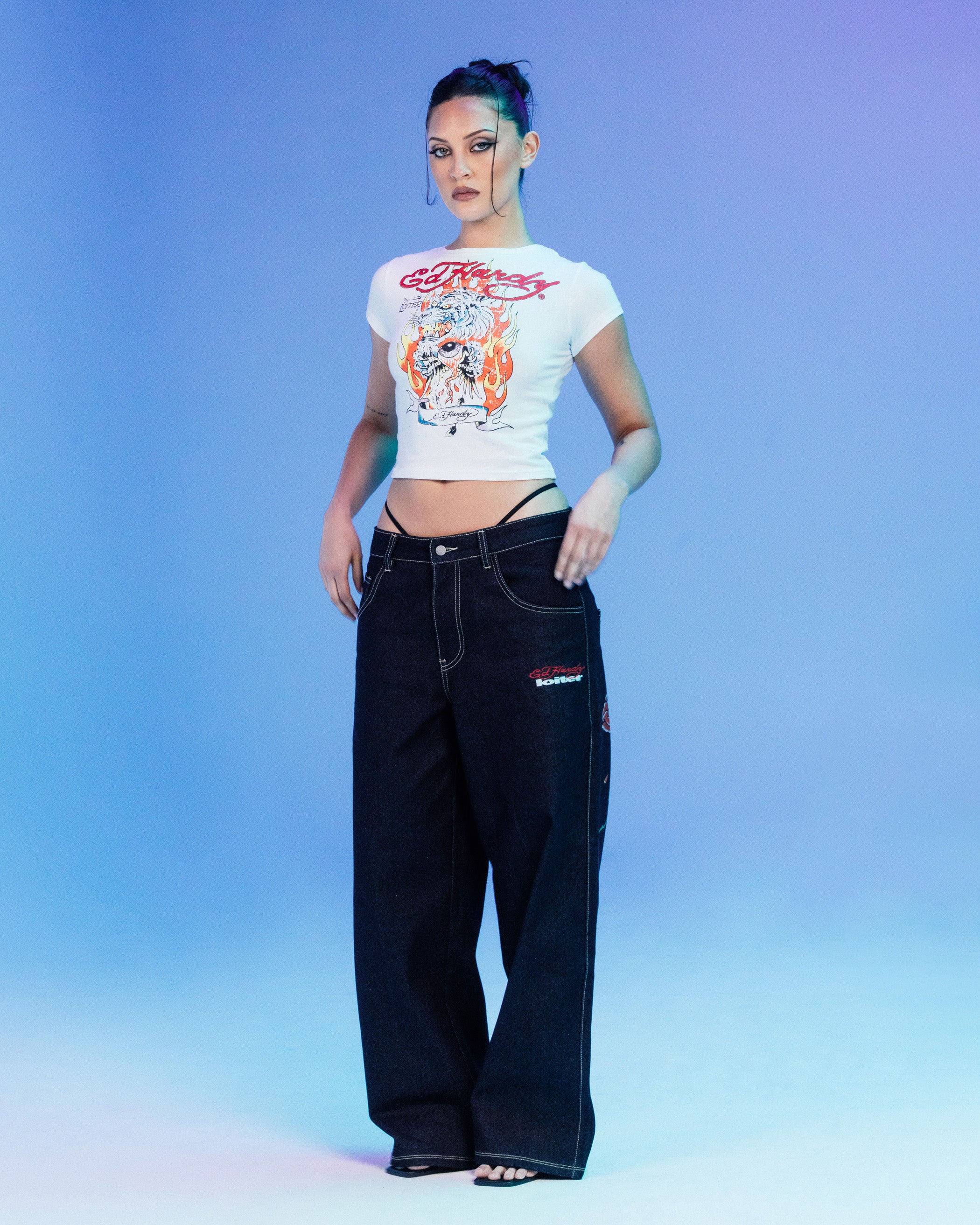 Ed Hardy By Loiter Women's Tiger Baby T-Shirt White、mySite、zt4zffjzw