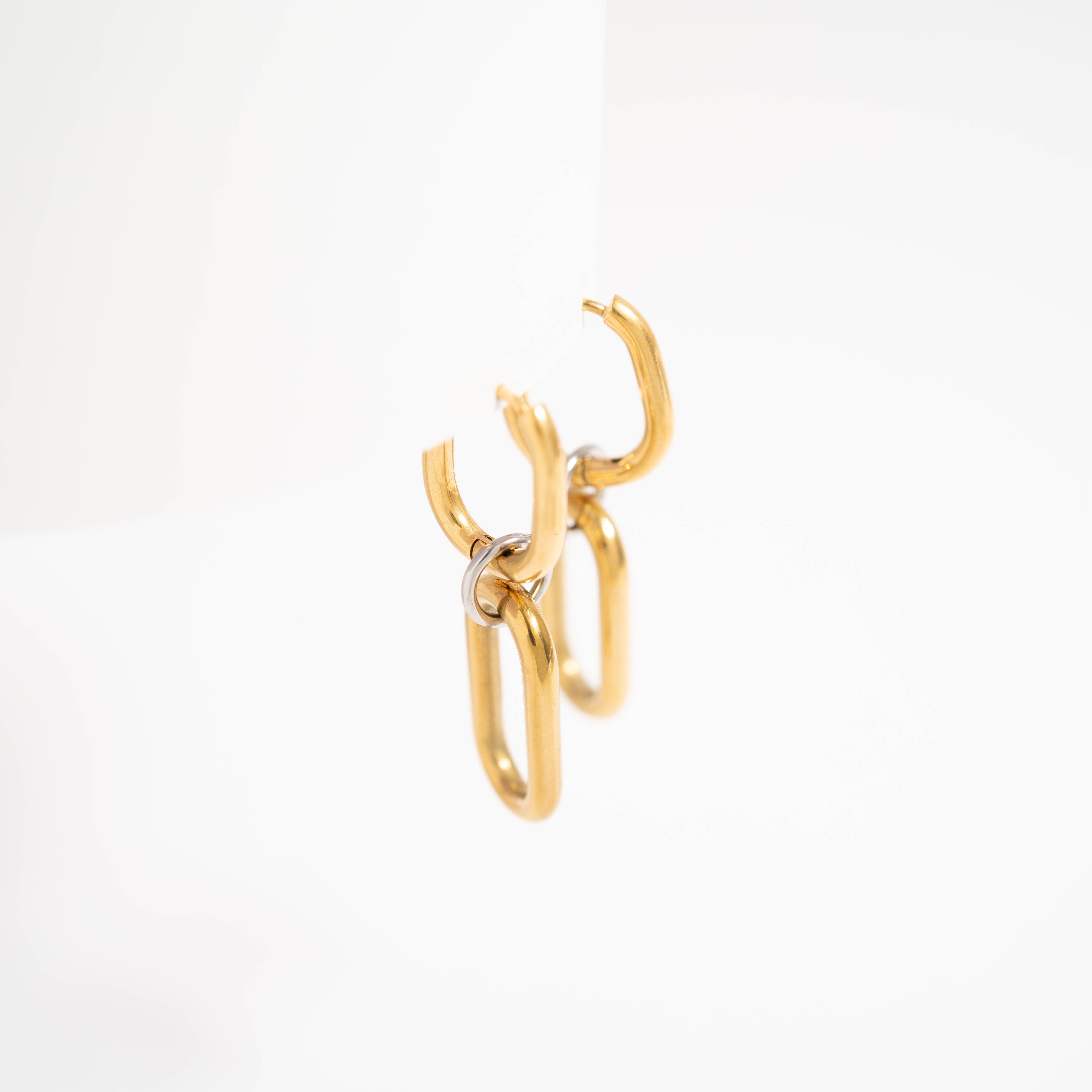 18K Gold PVD Stainless Steel Convertible Huggie Earrings / ERJ0062、mySite、dreamappss