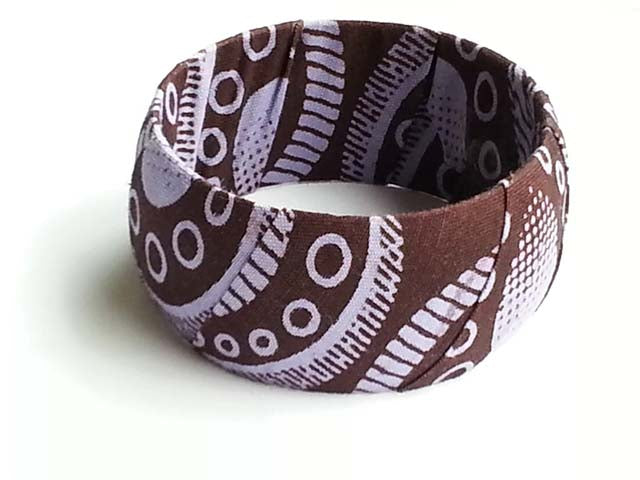 Purple and Brown African Print Bangle-DPJ254、mySite、solidvoid