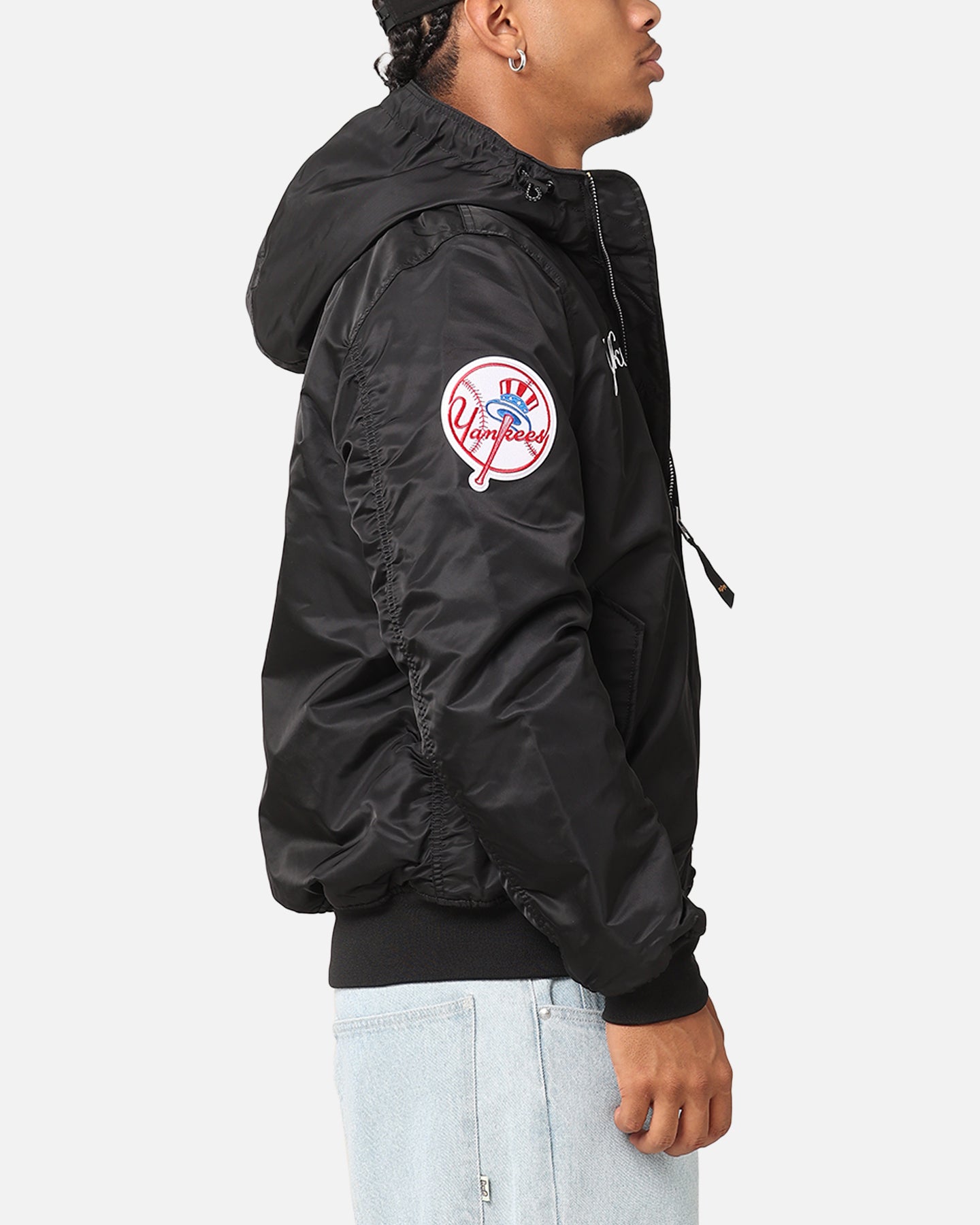 New Era New York Yankees Alpha Industries L-2B Hooded Bomber Jacket Black、mySite、zt4zffjzw