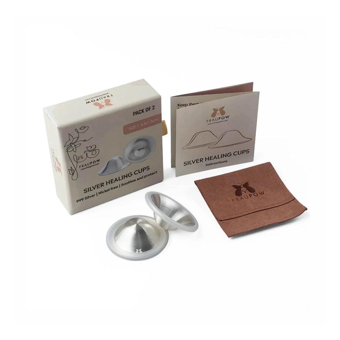  Fraupow Silver Healing Breast Cup - 2 Pack - Silver、mySite、merchandisen