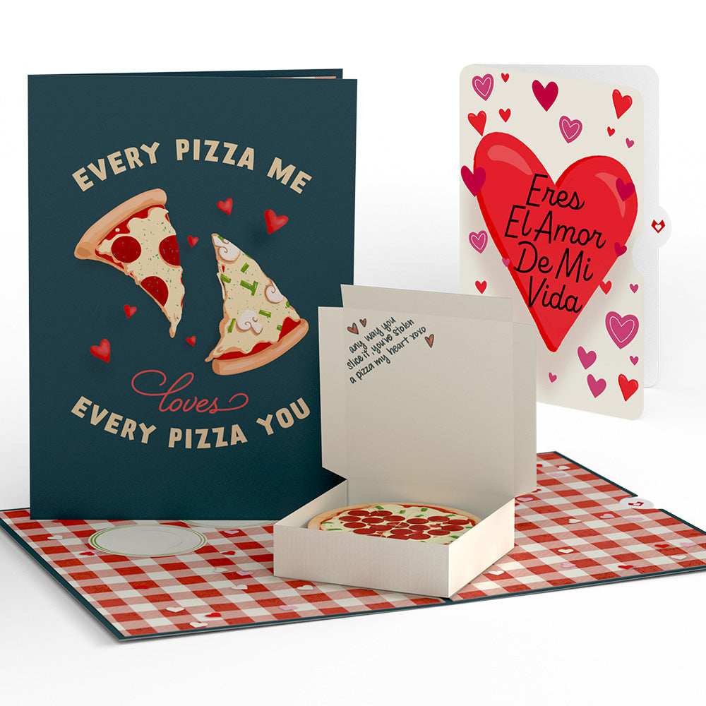 Pizza Love Eres El Amor De Mi Vida Valentine Pop-Up Card and Sentiment Set、mySite、solidvoid