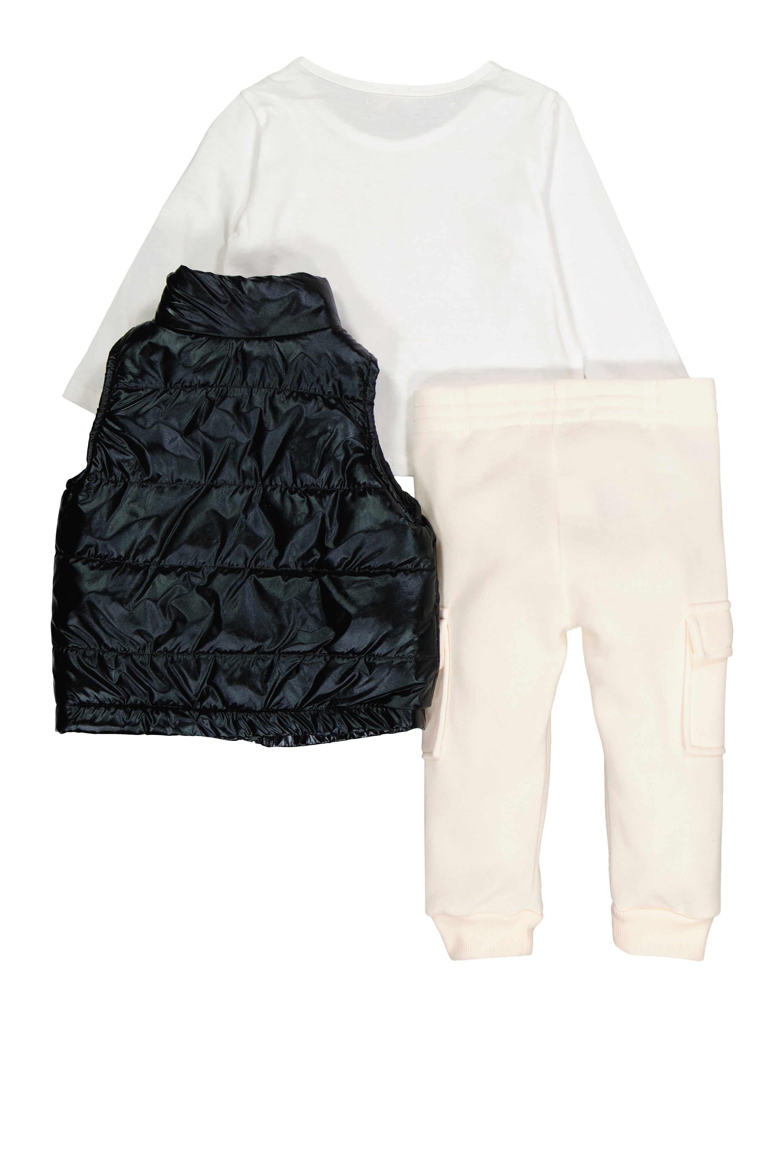 Baby Girls 12-24M Love Tee with Metallic Vest and Joggers、mySite、camillekostekn