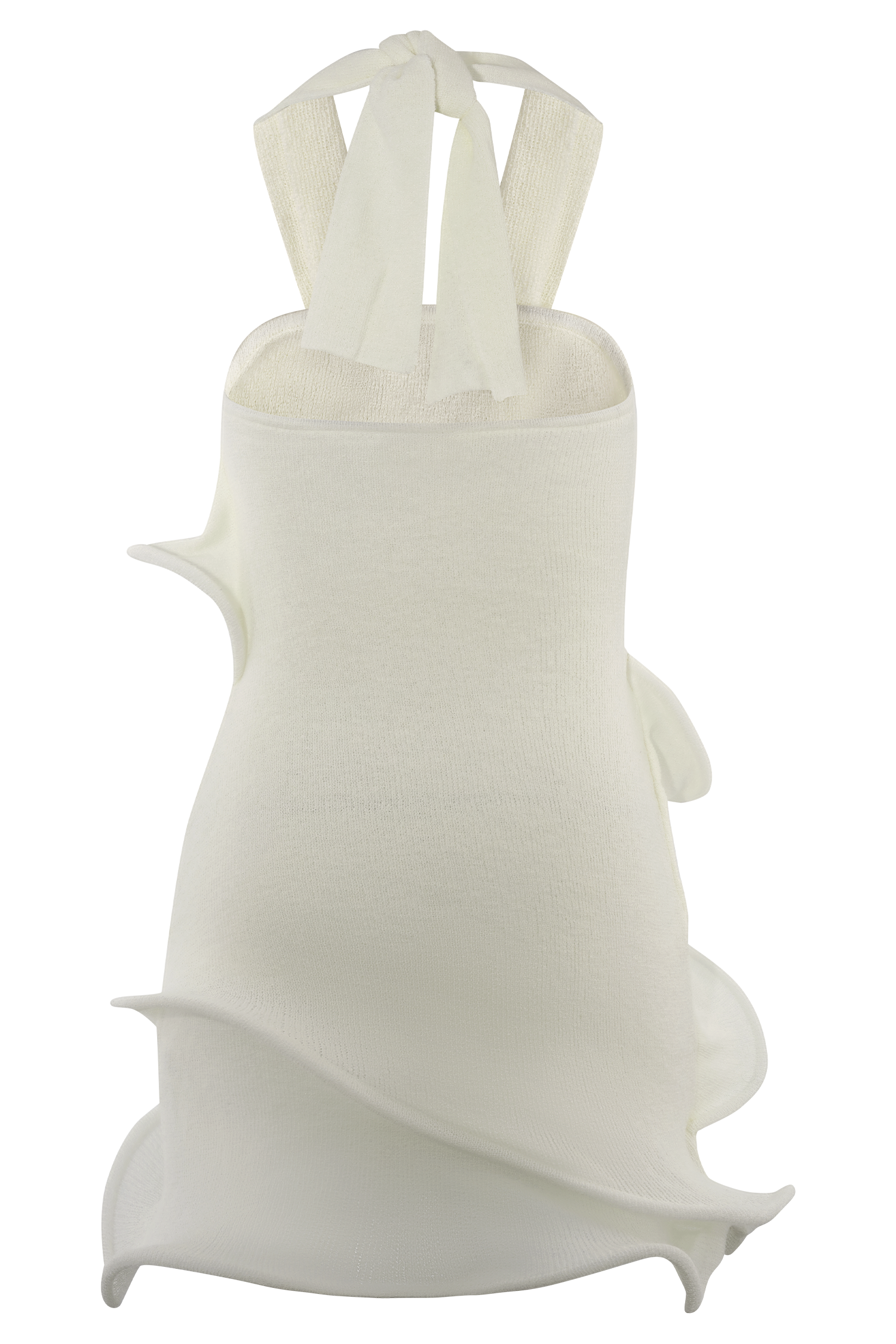 Caprice Halter Knit Mini Dress - White、mySite、solidvoid