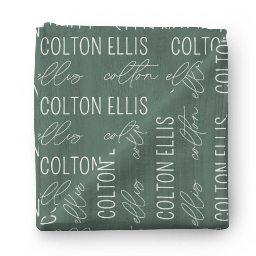  Personalized Emerald Baby Name Swaddle Blanket - Block & Script、mySite、layawaytickets