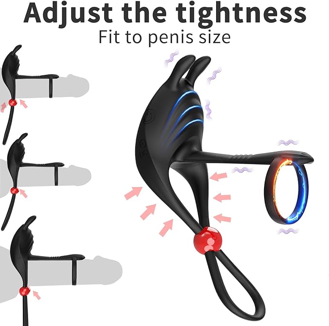 Rabbit Cock Ring | Vibrating G-spot & Clitoral Stimulator | Universal Fit | Stretchy | USB、mySite、bottomscart