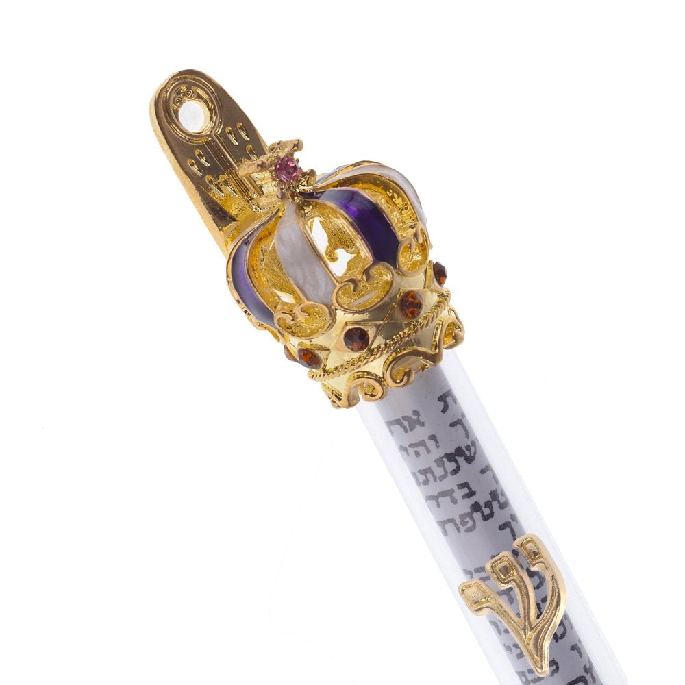  Gold Plated Mezuzah and Scroll - Large with Enameled Stones as Shown - with Scroll - (5.75 inches)、mySite、elrpsem3k