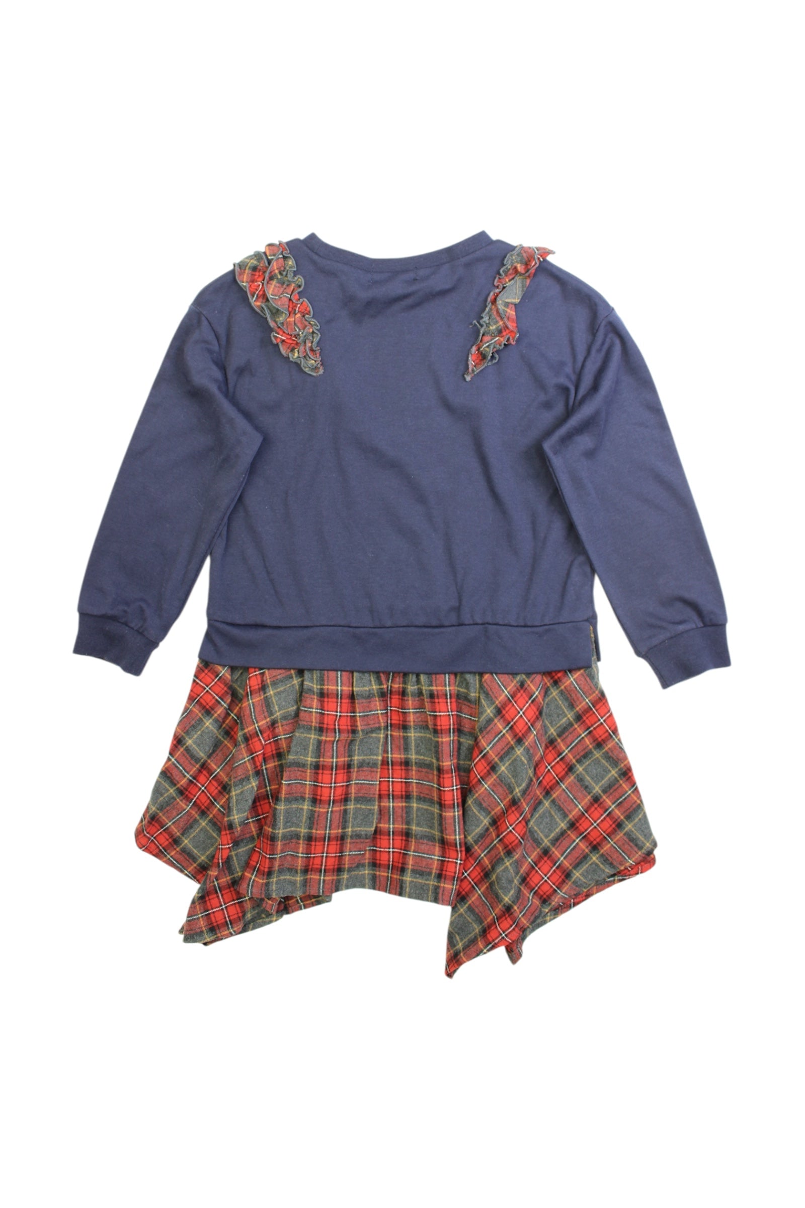 Comme Ca Ism Checkered Sweater With Ruffles 4T、mySite、g9winljtr