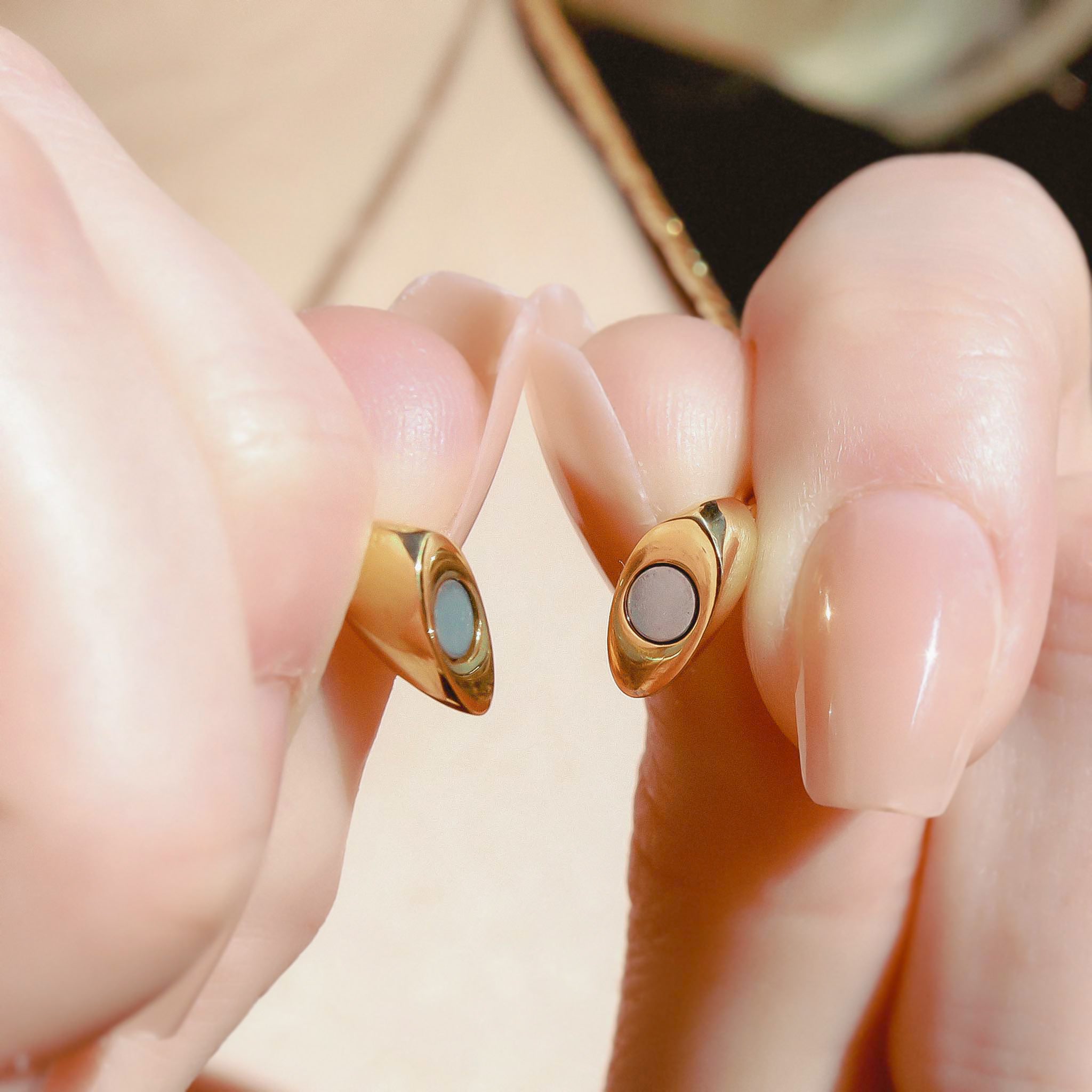 18K Gold PVD Stainless Steel Heart Magnetic Clasp / SBB0328、mySite、dreamappss