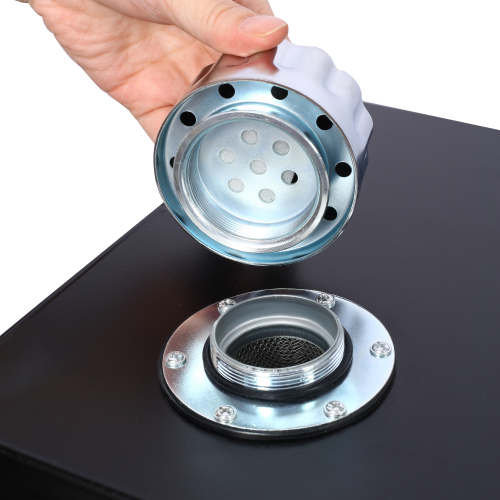 5 Gallon 14 Gauge Steel Hydraulic Fluid Reservoir Tank with Inlet 1-1/2" FNPT and Outlet 3/4" FNPT, Integral Mounting Foot On Each End, Black、、eastwooduniform