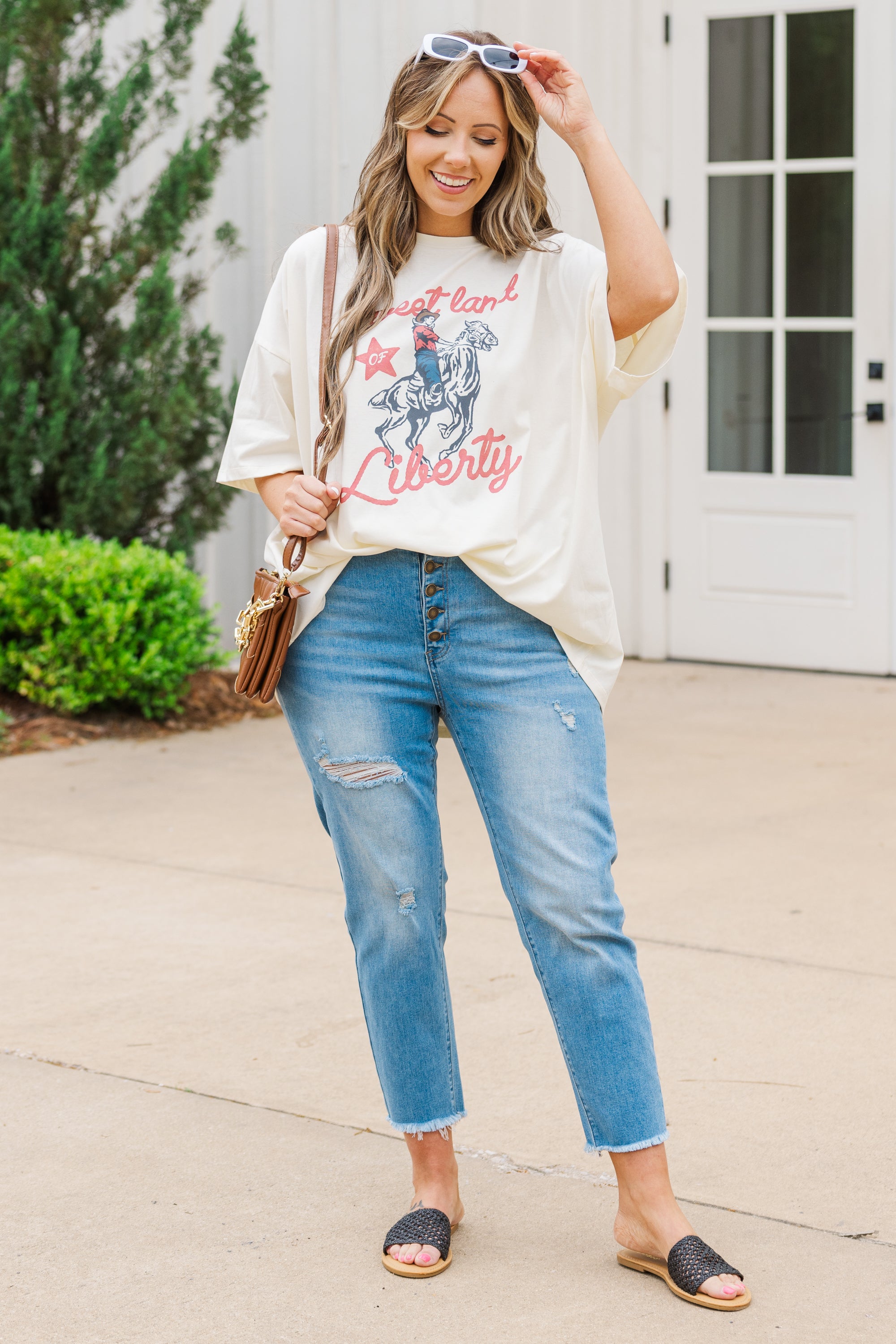  Sweet Land Of Liberty Boyfriend Tee, Ivory、mySite、justintrudeaud