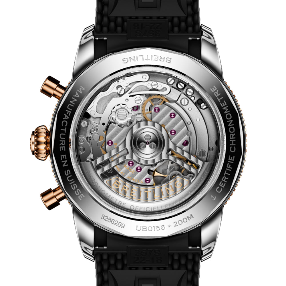 Superocean Heritage B01 Chronograph Steel & 18K Red Gold 42mm - Black on Rubber Strap、mySite、botmansion