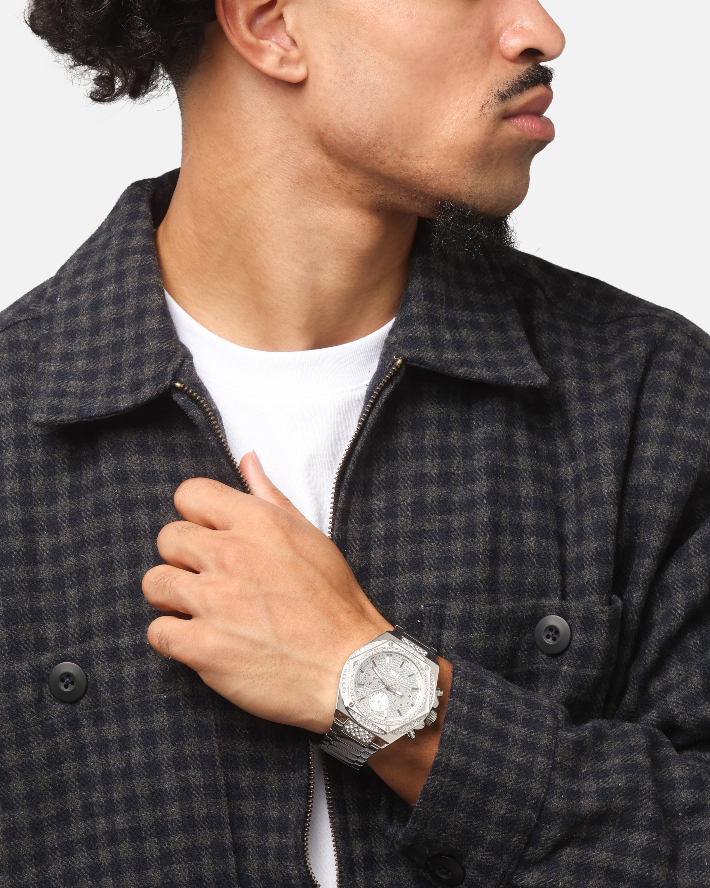 Guess Mainline Fury Glitz Bracelet Watch Silver、mySite、zt4zffjzw