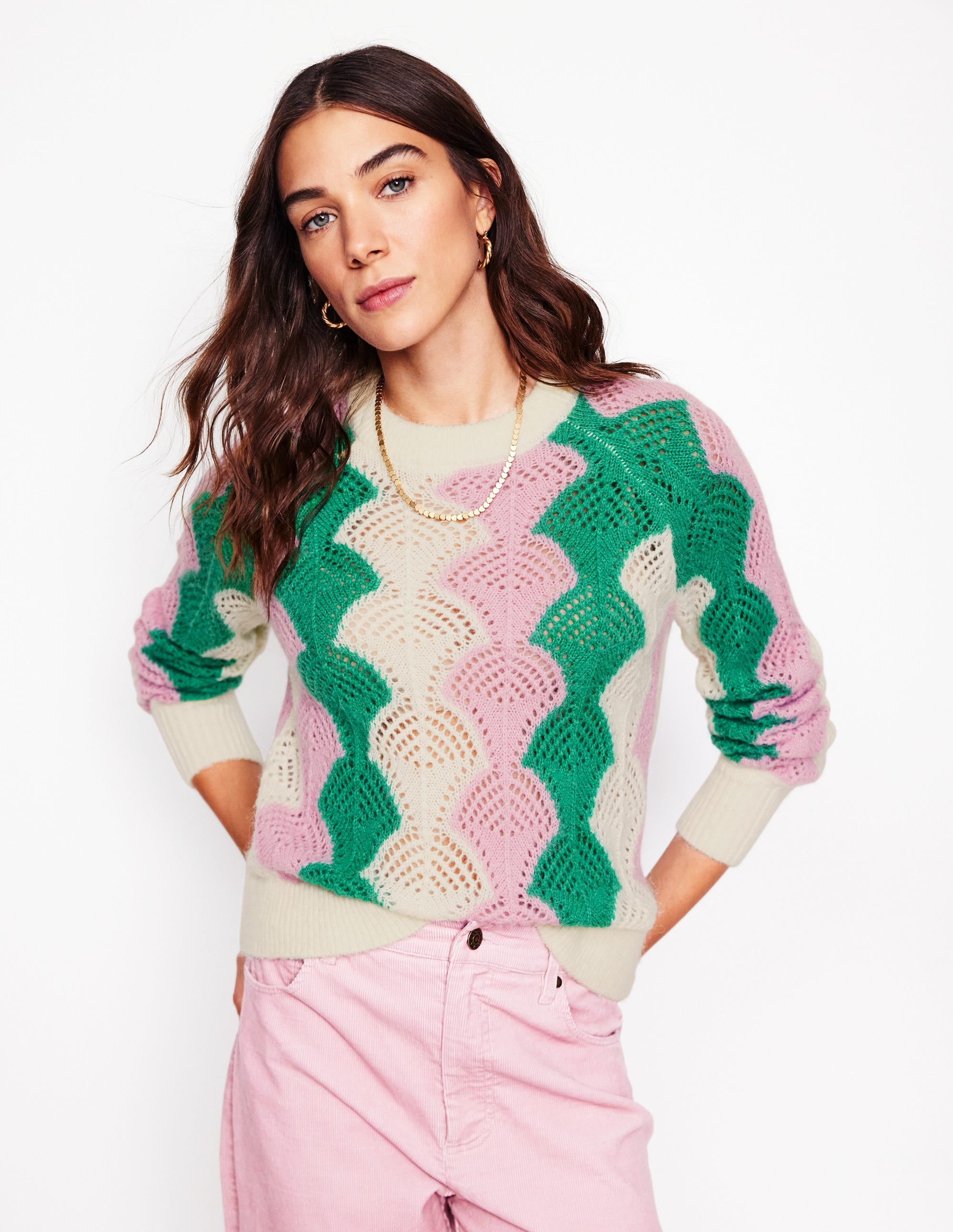  Alice Fluffy Raglan Sweater-Warm Ivory/ Soft Lavender Pink、mySite、ashleygrahame