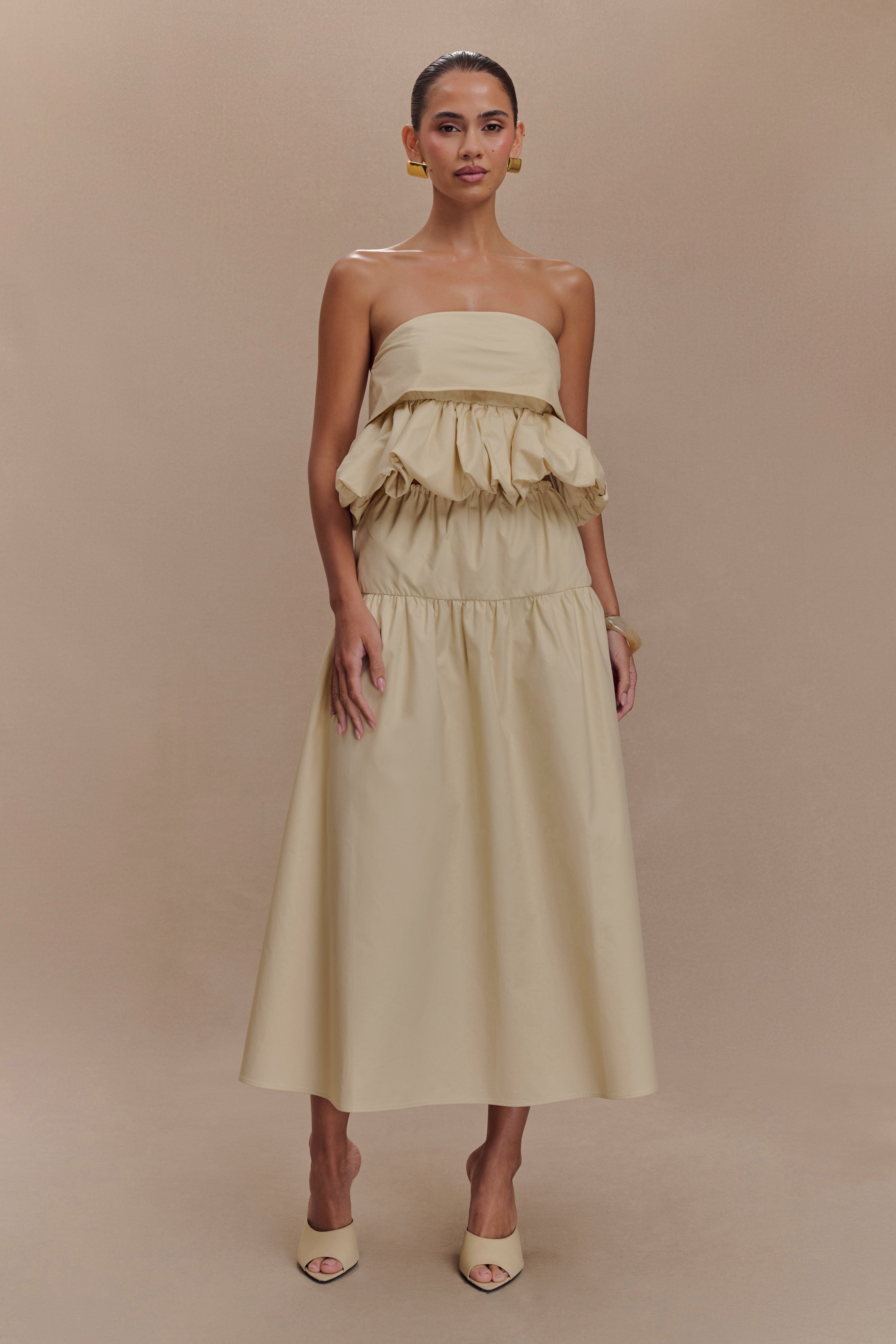 Amirah Midi Skirt - Nude、mySite、solidvoid