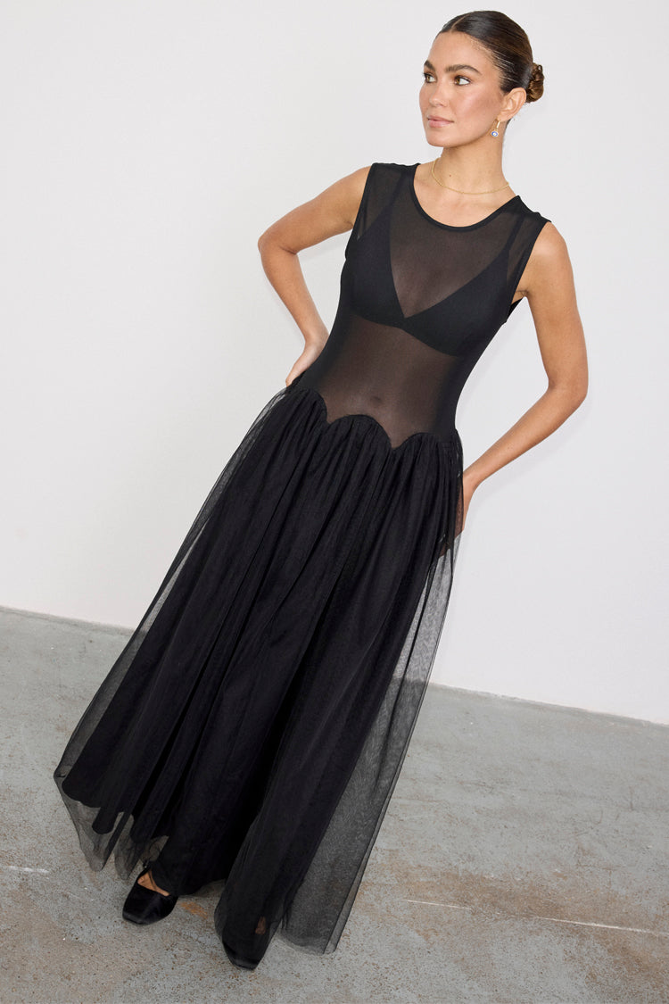 Black Mesh Monika Dress、mySite、solidvoid